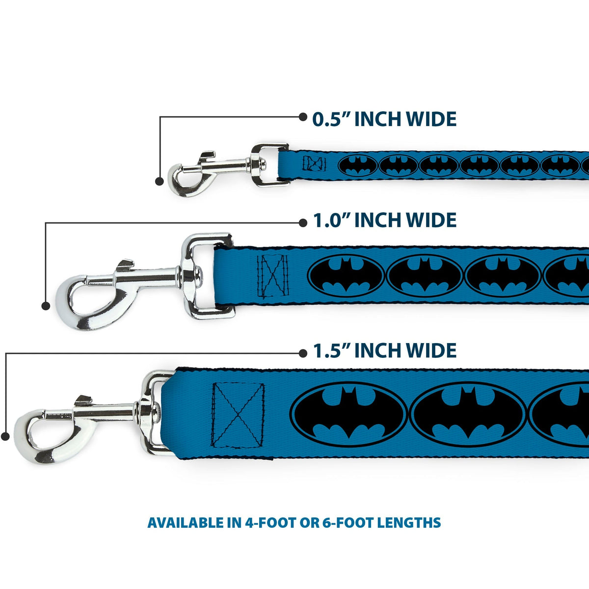 Dog Leash - Bat Signal-3 Blue/Black/Blue 