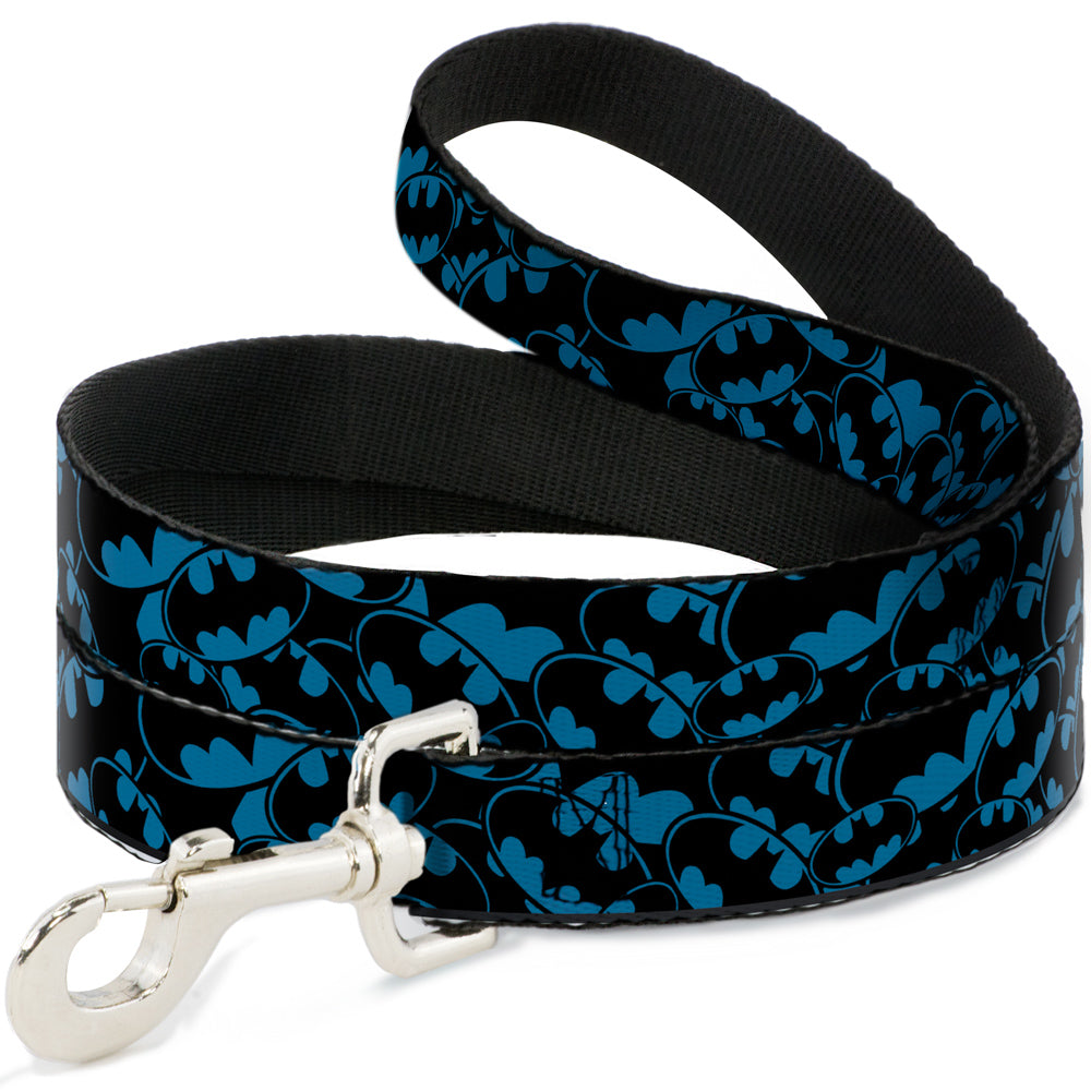 Dog Leash - Bat Signals Stacked Blue/Black 