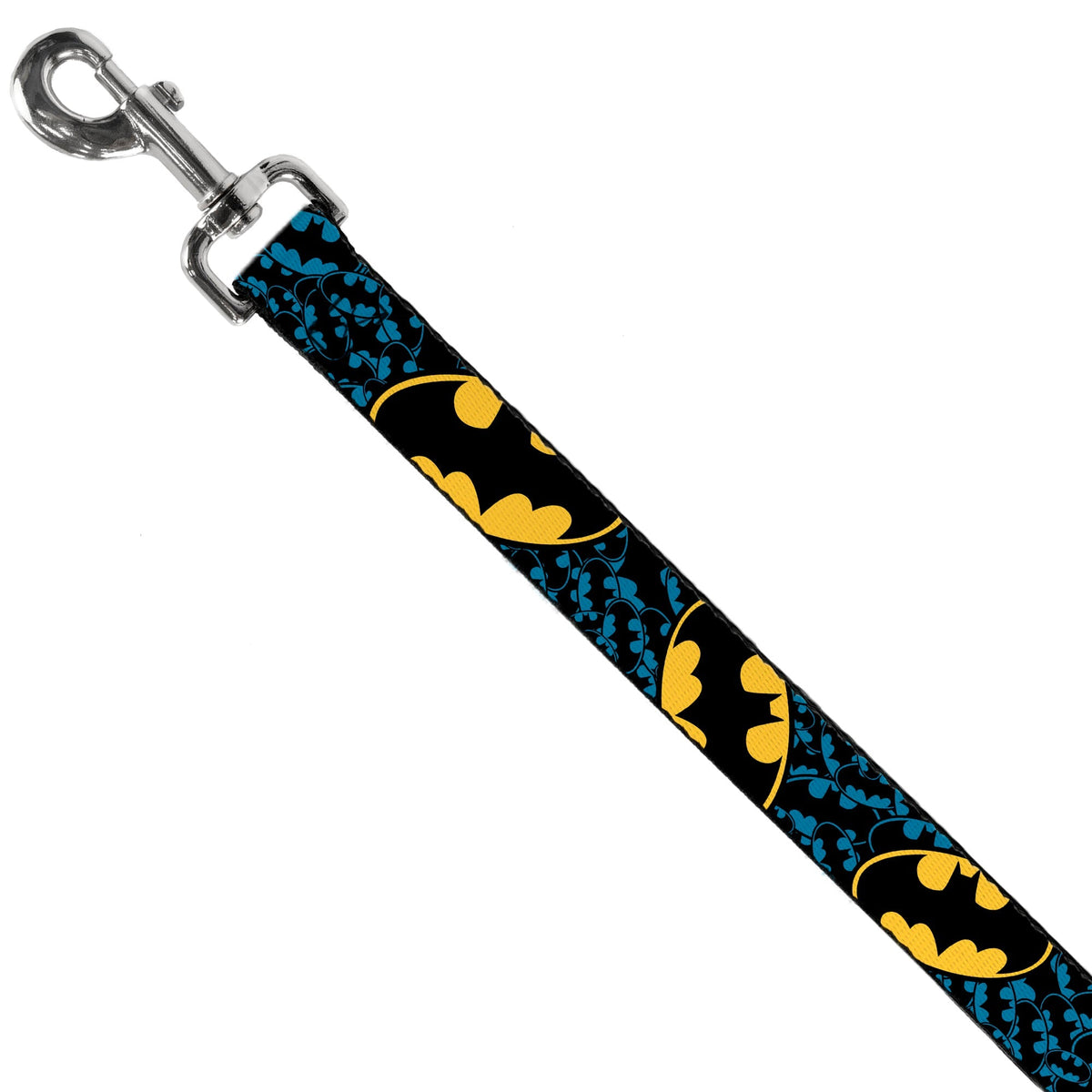Dog Leash - Bat Signals Stacked w/CLOSE-UP Blue/Black/Yellow 