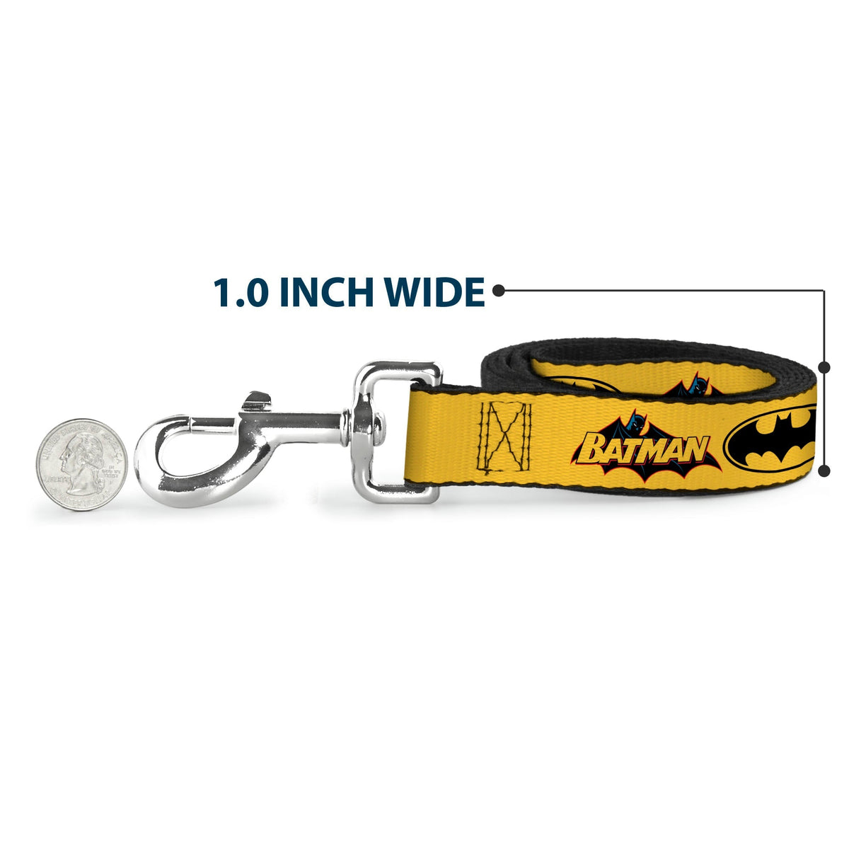 Dog Leash - Vintage Batman Logo & Bat Signal-3 Yellow 