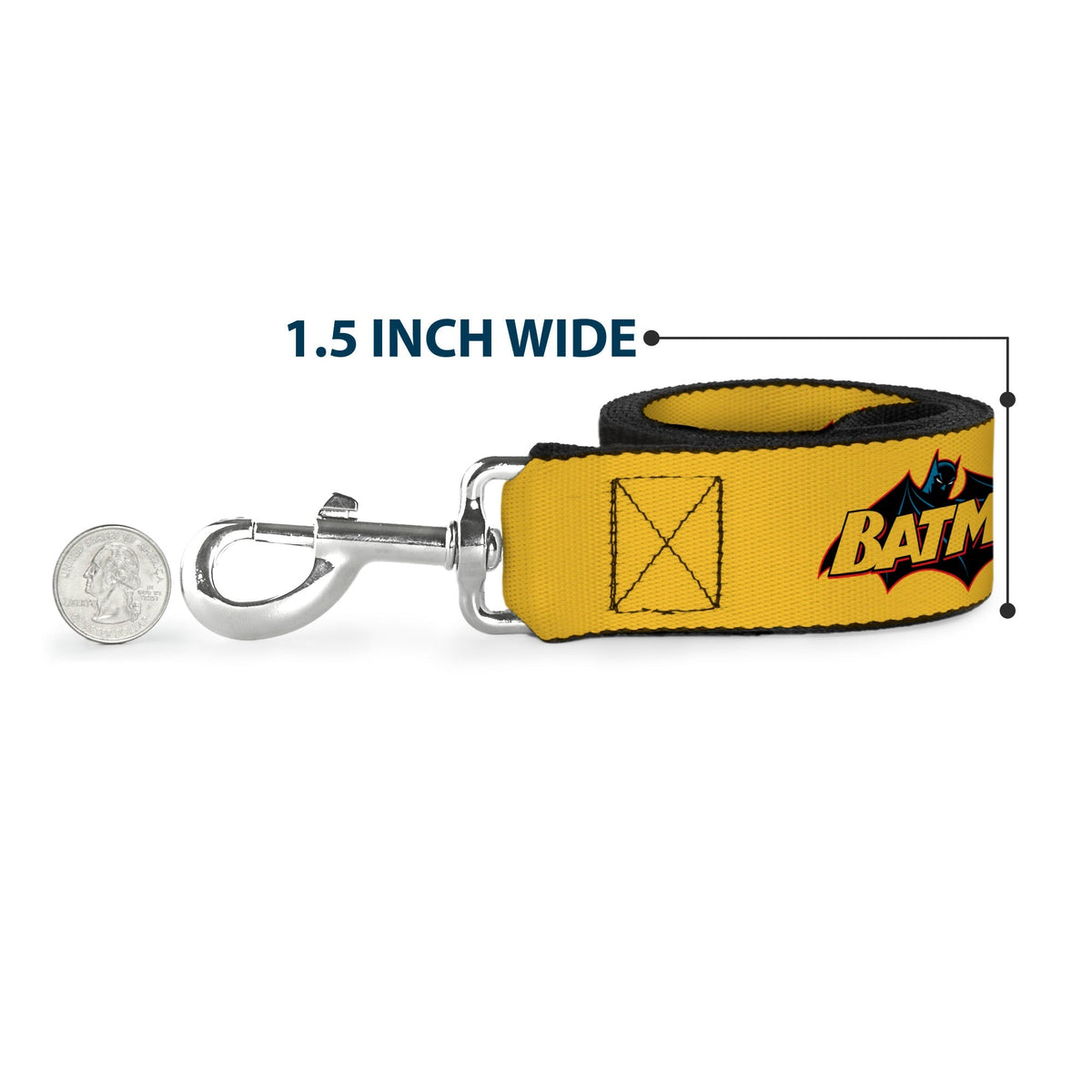 Dog Leash - Vintage Batman Logo & Bat Signal-3 Yellow 
