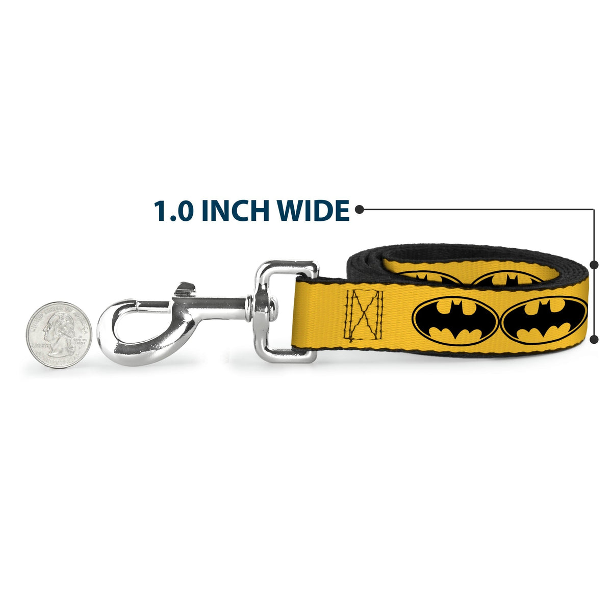 Dog Leash - Bat Signal-3 Yellow/Black/Yellow 