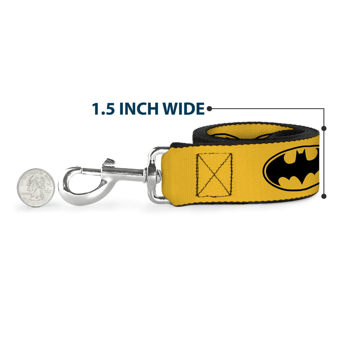 Dog Leash - Bat Signal-3 Yellow/Black/Yellow 