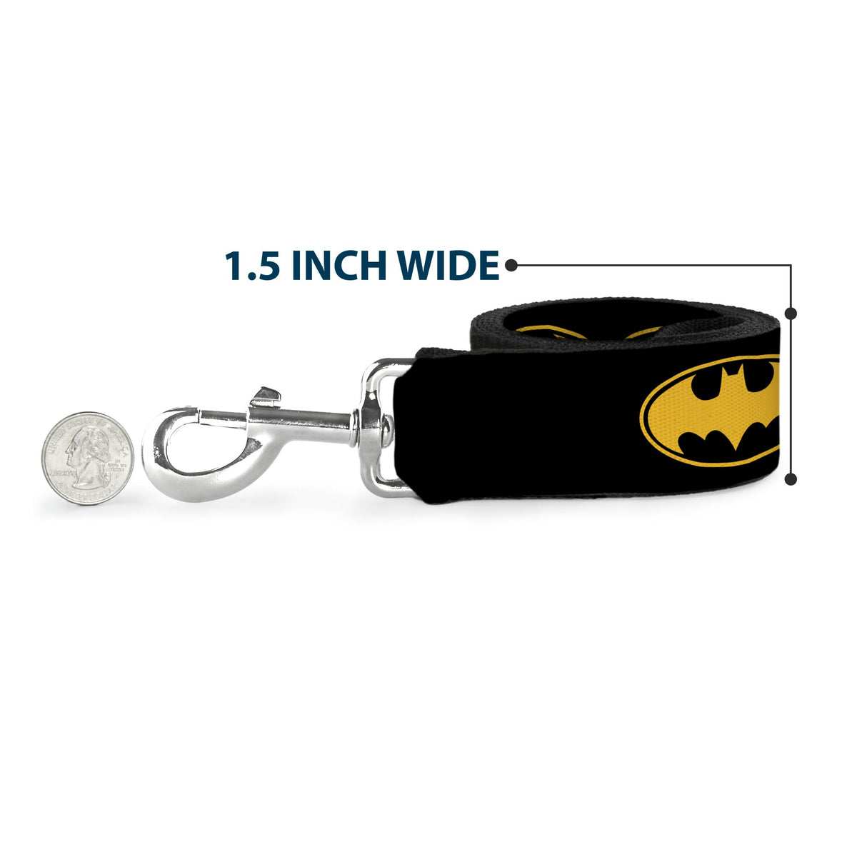 Dog Leash - Bat Signal-3 Black/Yellow/Black 