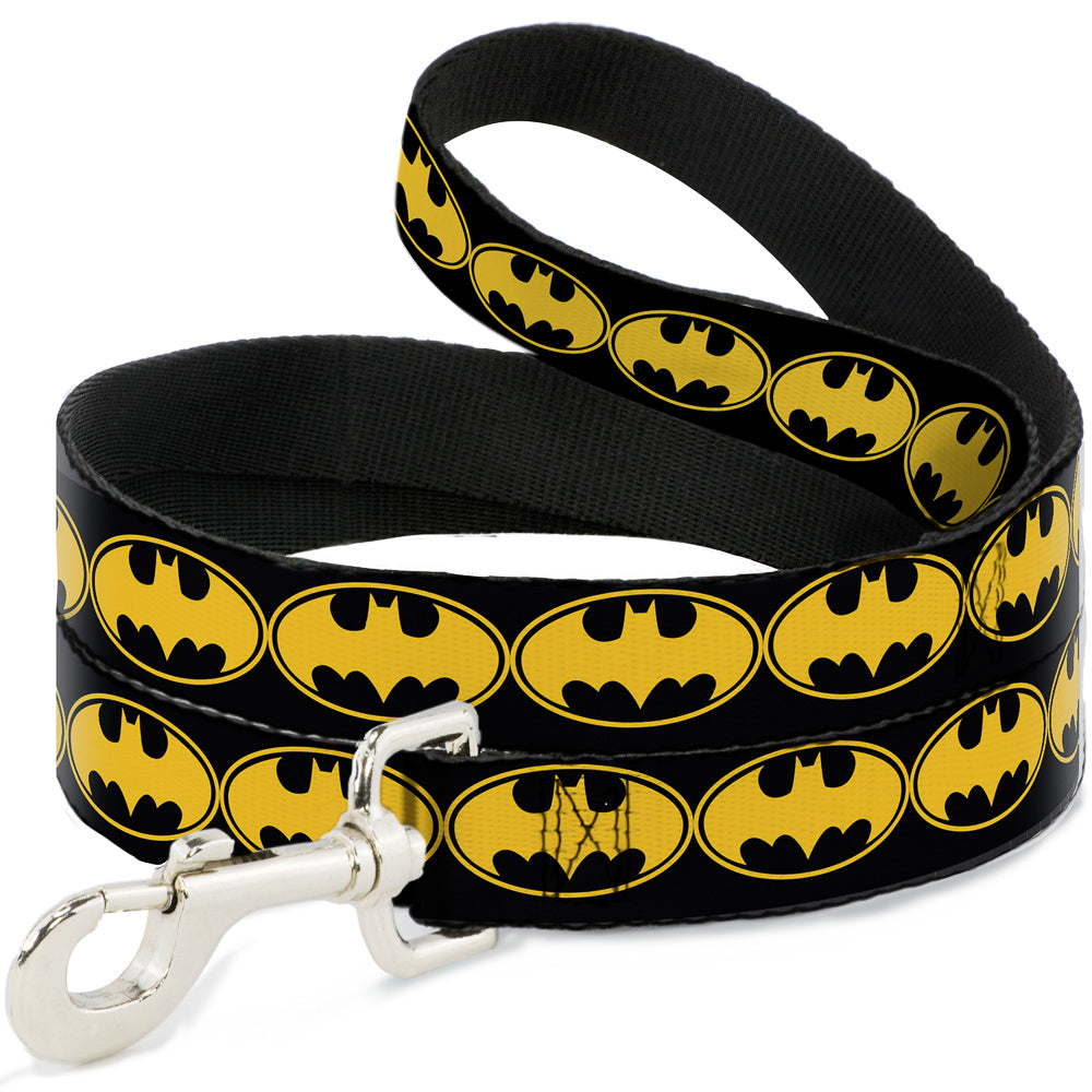 Dog Leash - Bat Signal-3 Black/Yellow/Black 