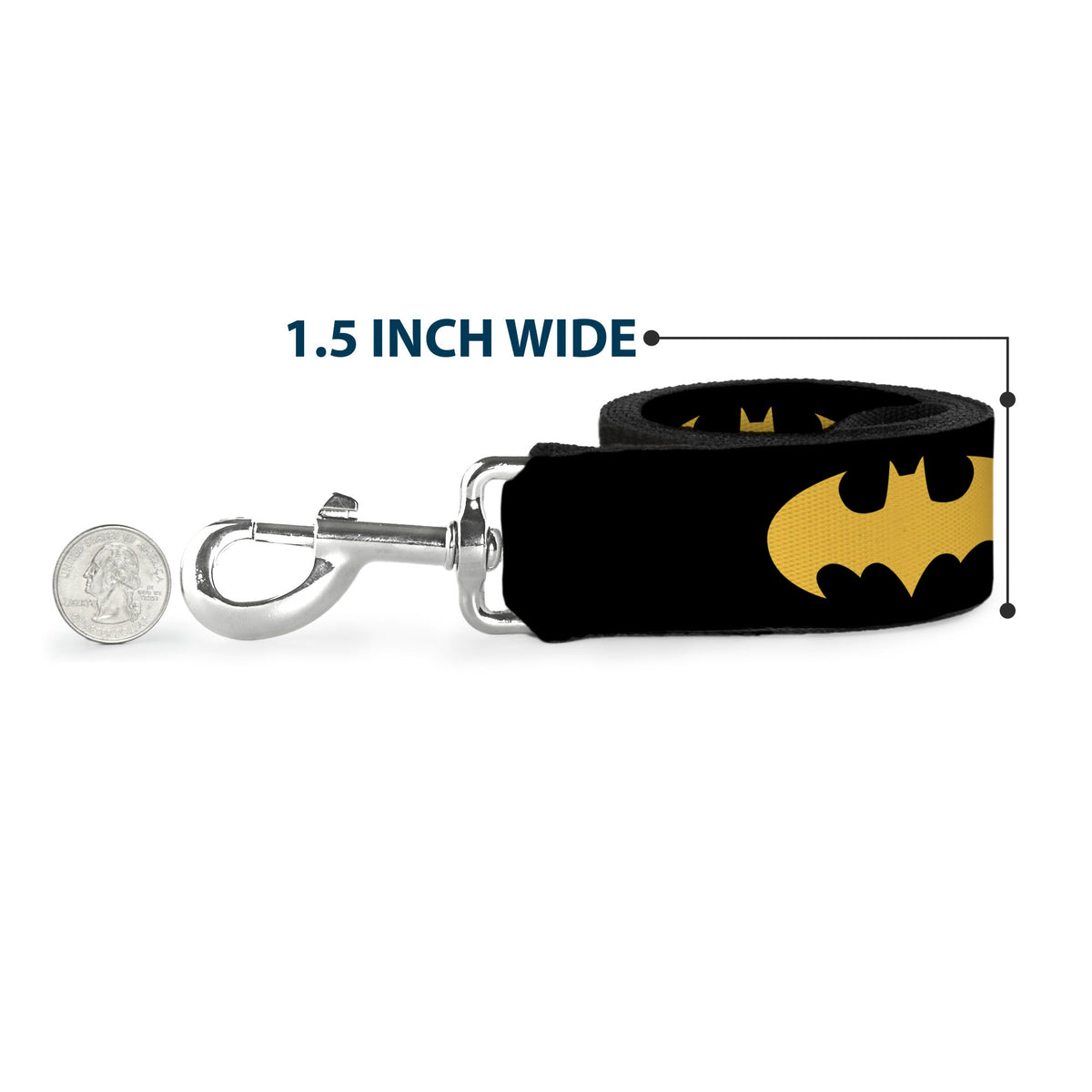 Dog Leash - Bat Signal-1 Black/Yellow 