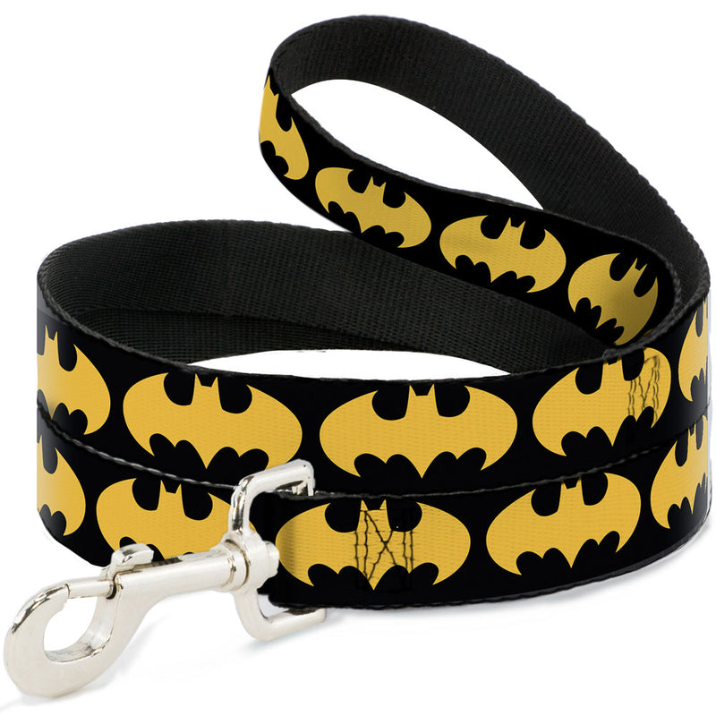Dog Leash - Bat Signal-1 Black/Yellow 