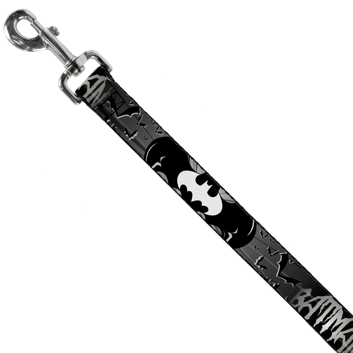 Dog Leash - BATMAN w/Bat Signals & Flying Bats Black/White 