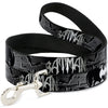 Buckle-Down DC Batman with Bat Signals & Flying Bats Black/White Dog Leash