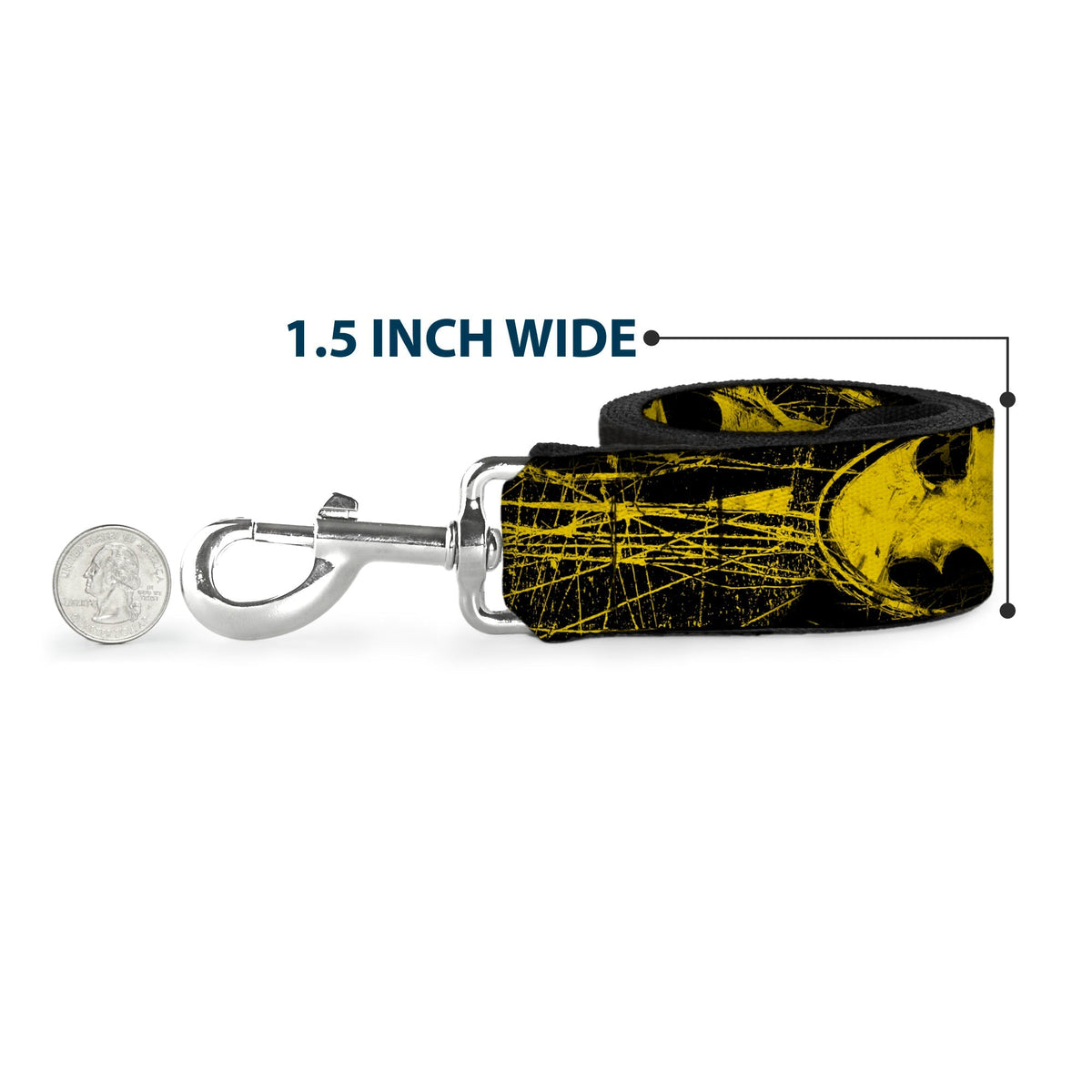 Dog Leash - Batman Shield CLOSE-UP Sketch Black/Yellow 