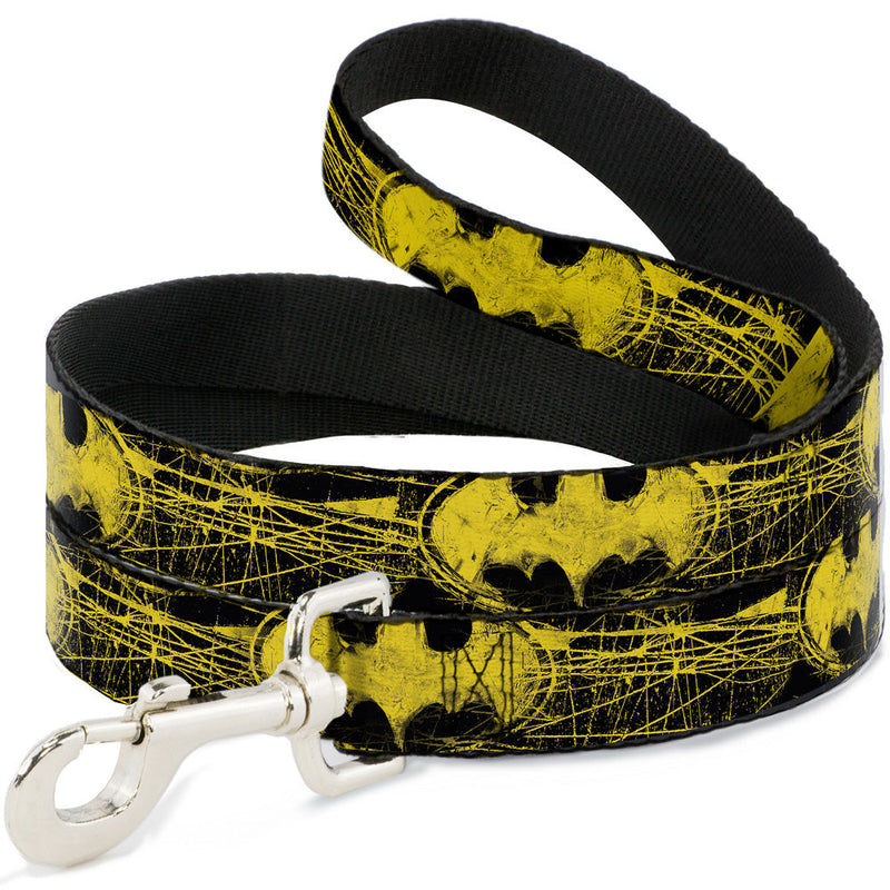 Dog Leash - Batman Shield CLOSE-UP Sketch Black/Yellow 