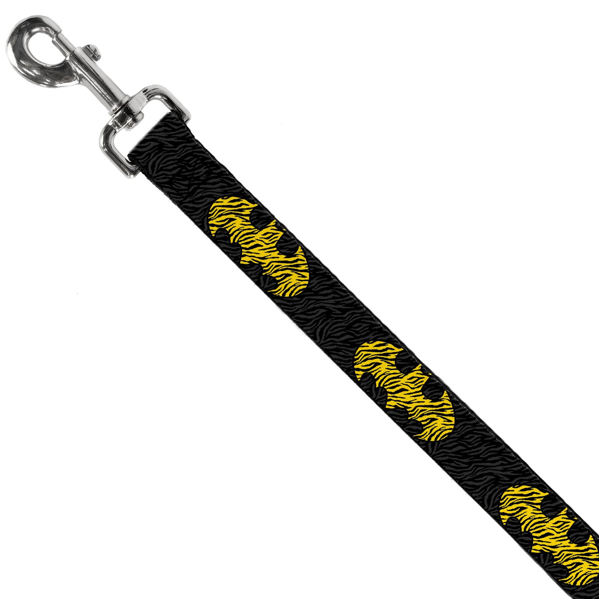 Dog Leash - Zebra Bat Signal Black/Gray/Yellow/Black 