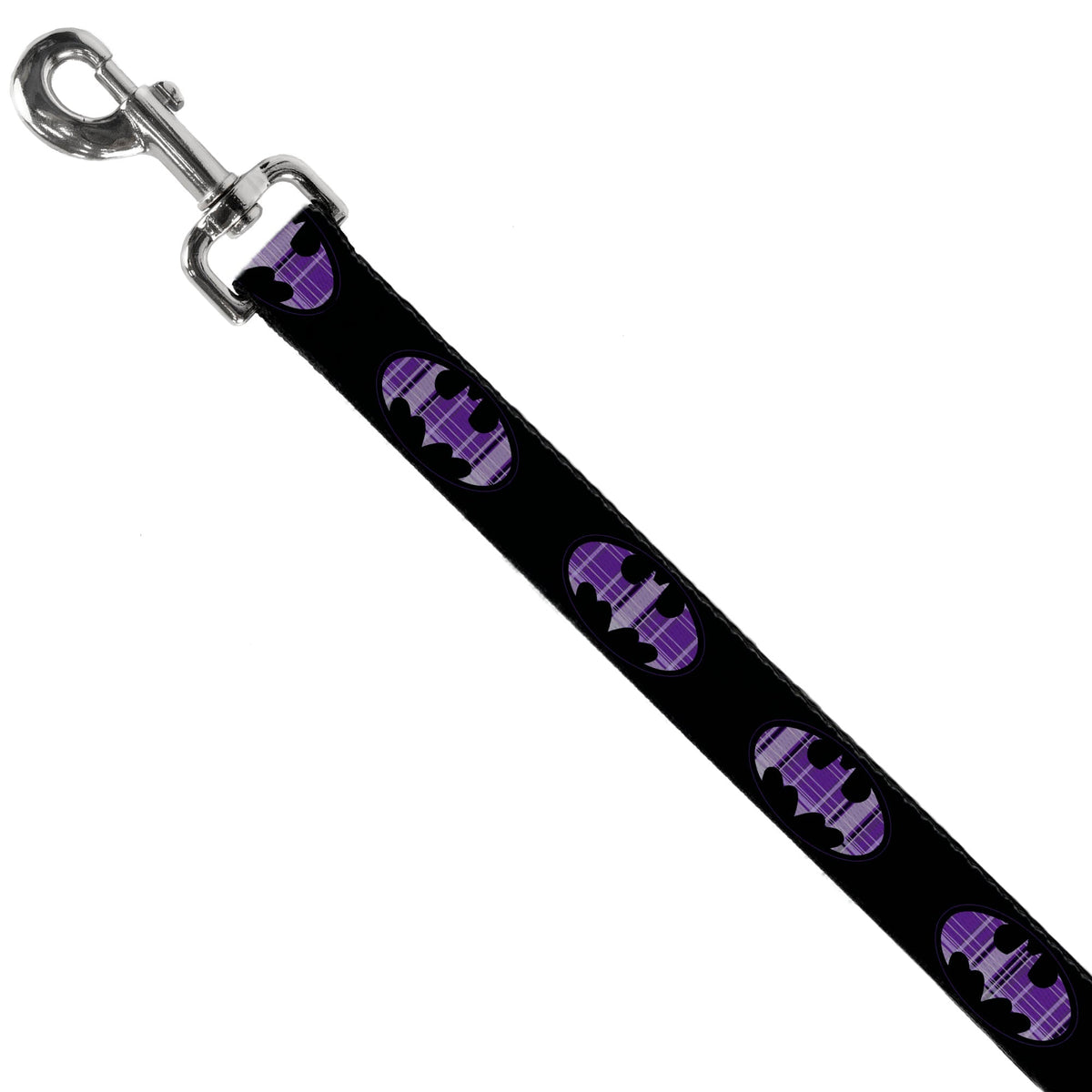 Dog Leash - Batman Signal Black/Purple Plaid 