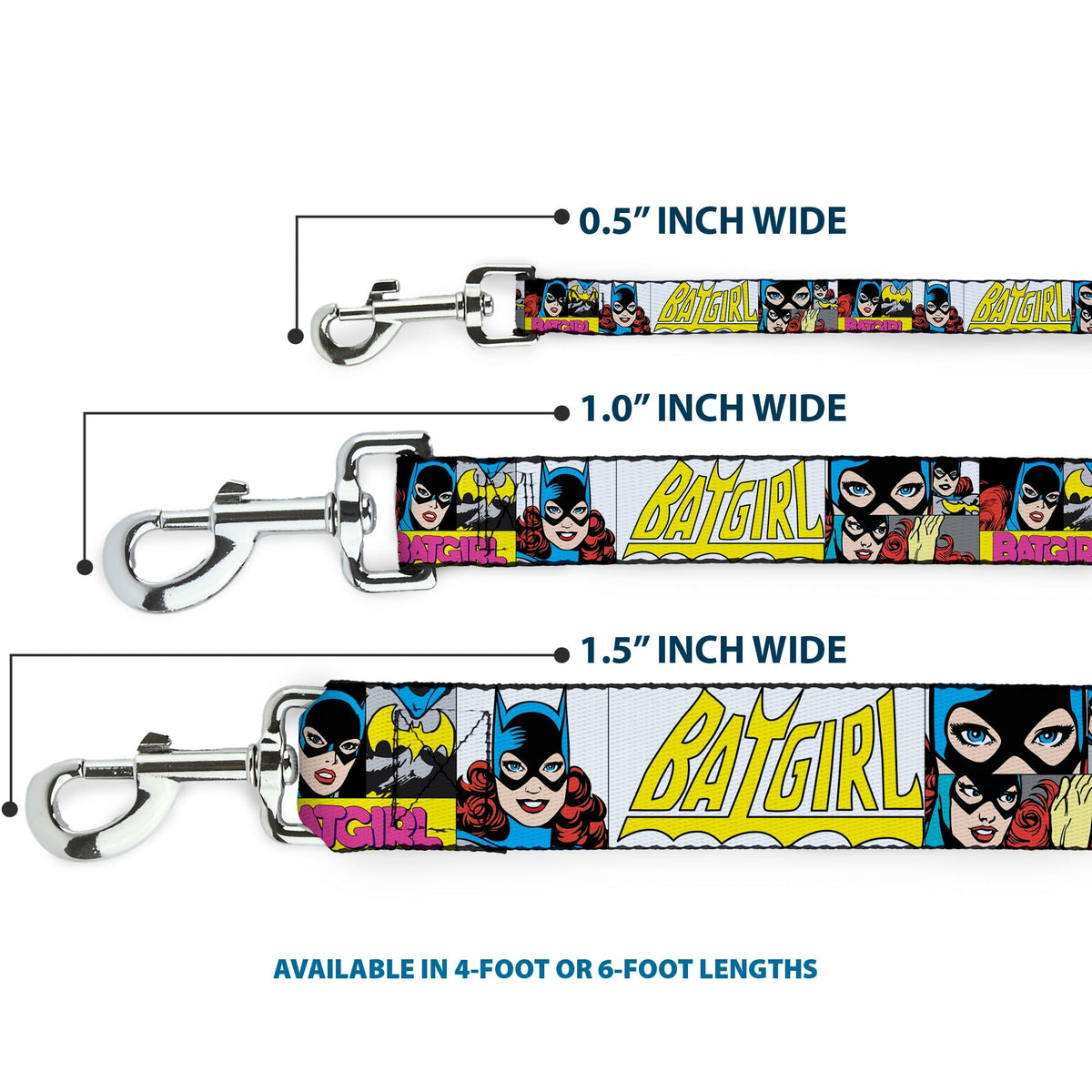 Dog Leash - BATGIRL Panels Yellow/Pink 