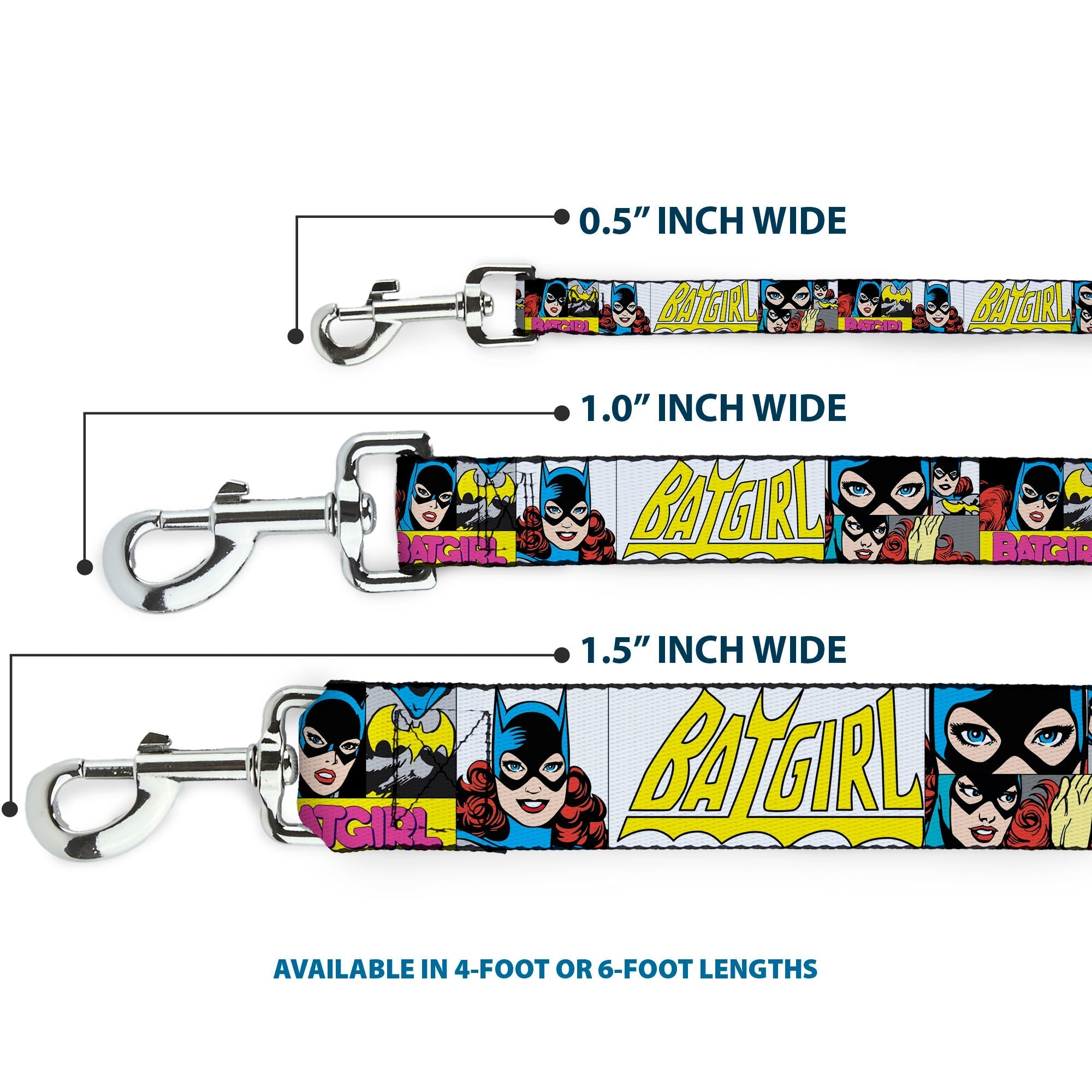 Dog Leash - BATGIRL Panels Yellow/Pink 