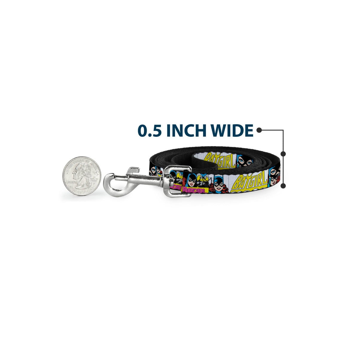 Dog Leash - BATGIRL Panels Yellow/Pink 