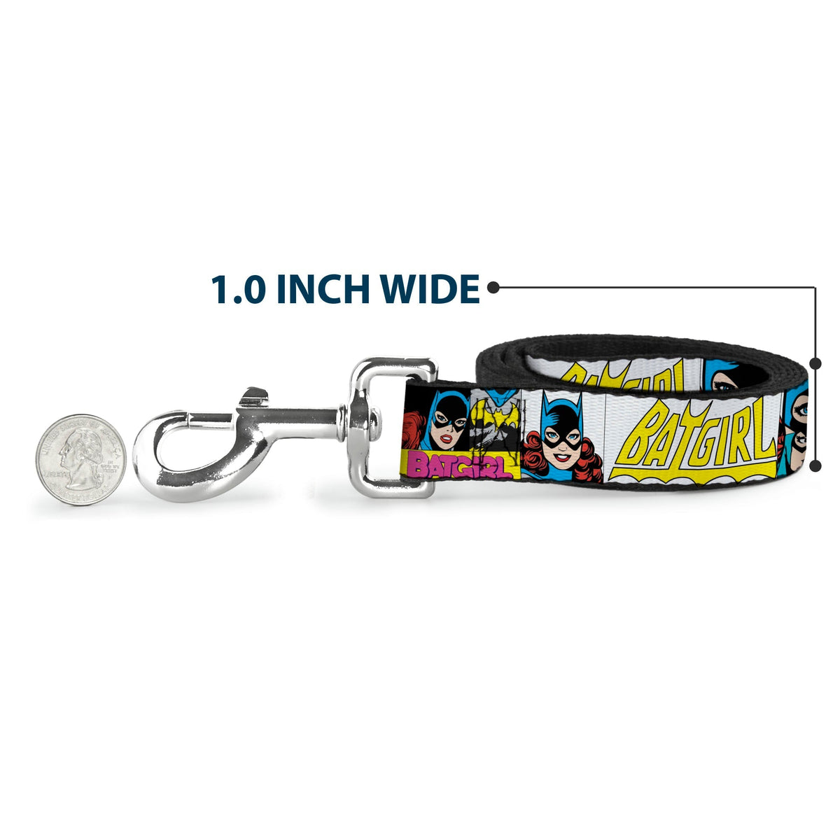 Dog Leash - BATGIRL Panels Yellow/Pink 