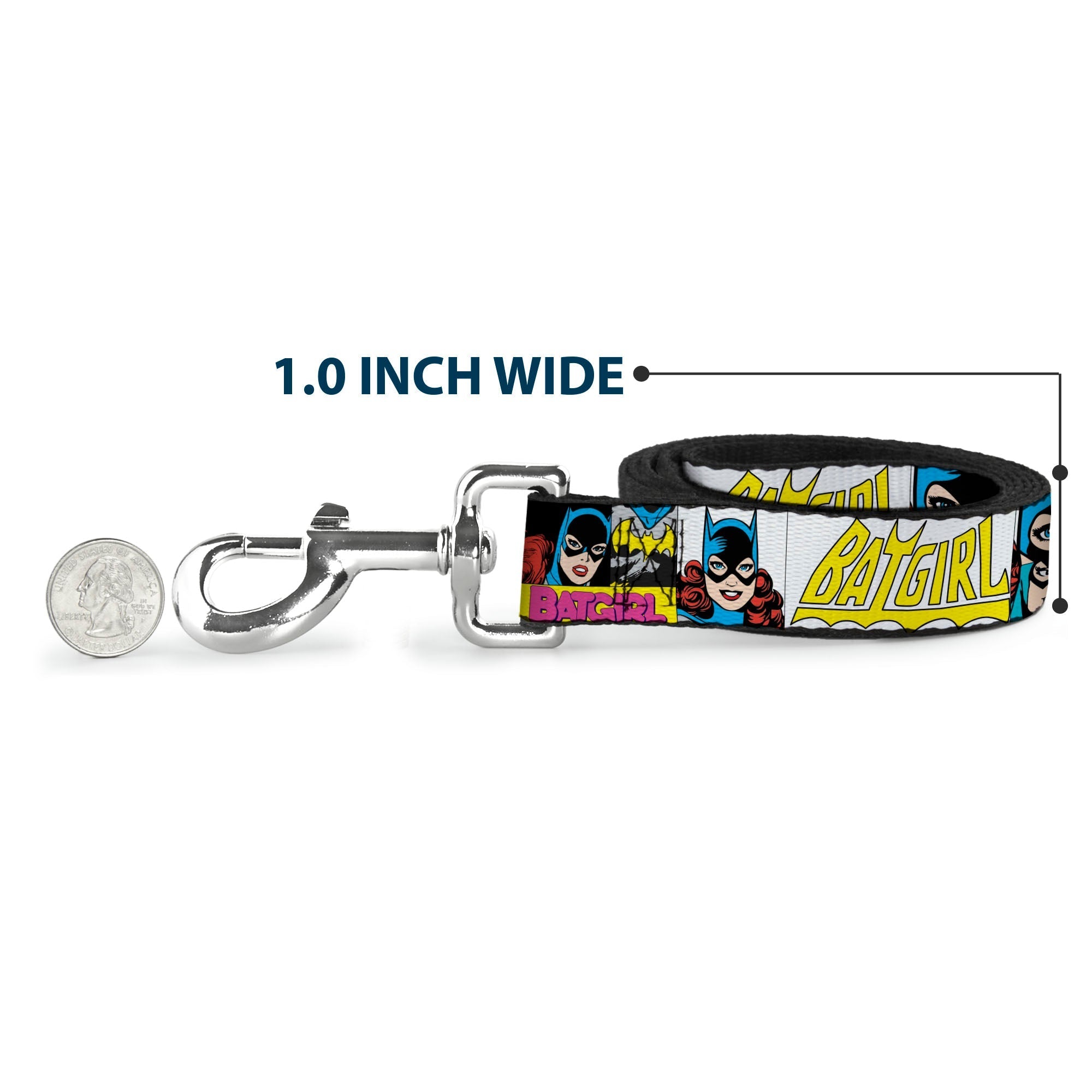 Dog Leash - BATGIRL Panels Yellow/Pink 
