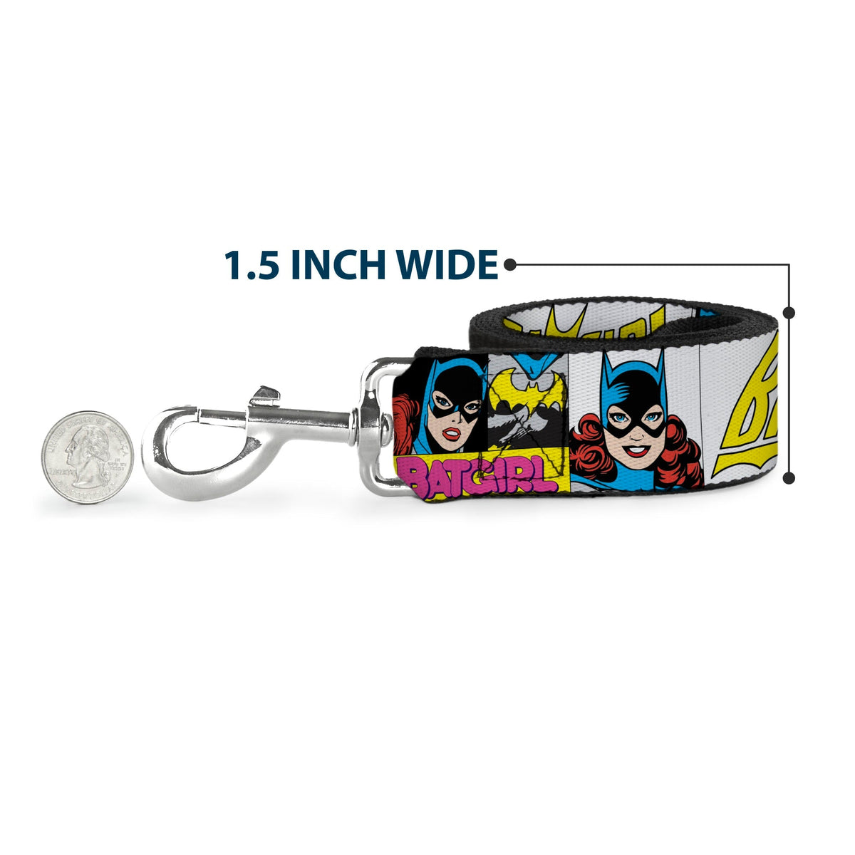 Dog Leash - BATGIRL Panels Yellow/Pink 