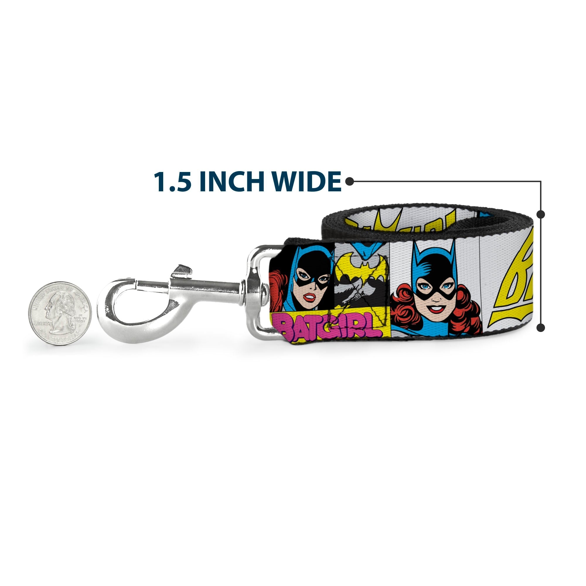 Dog Leash - BATGIRL Panels Yellow/Pink 