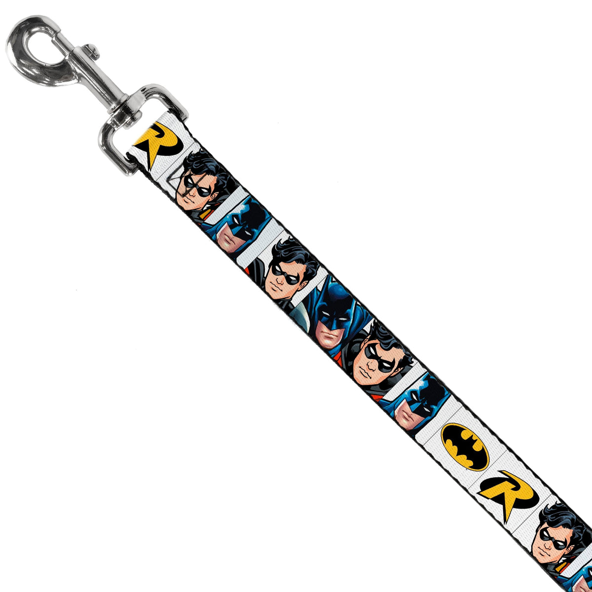 Dog Leash - Batman & Robin Blocks White 