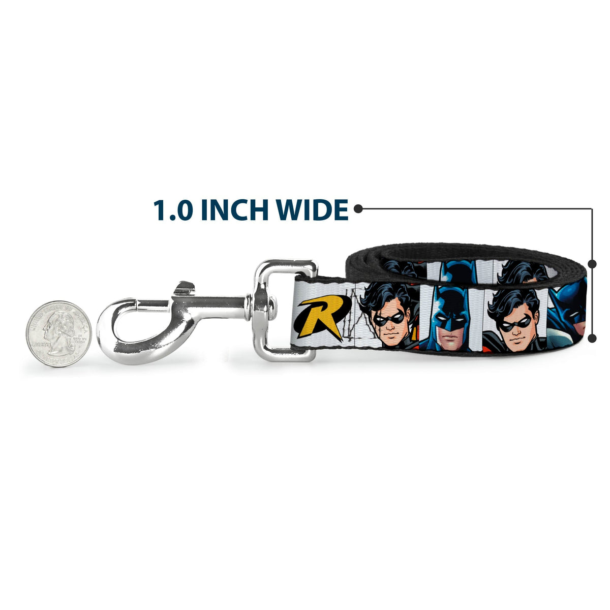 Dog Leash - Batman & Robin Blocks White 