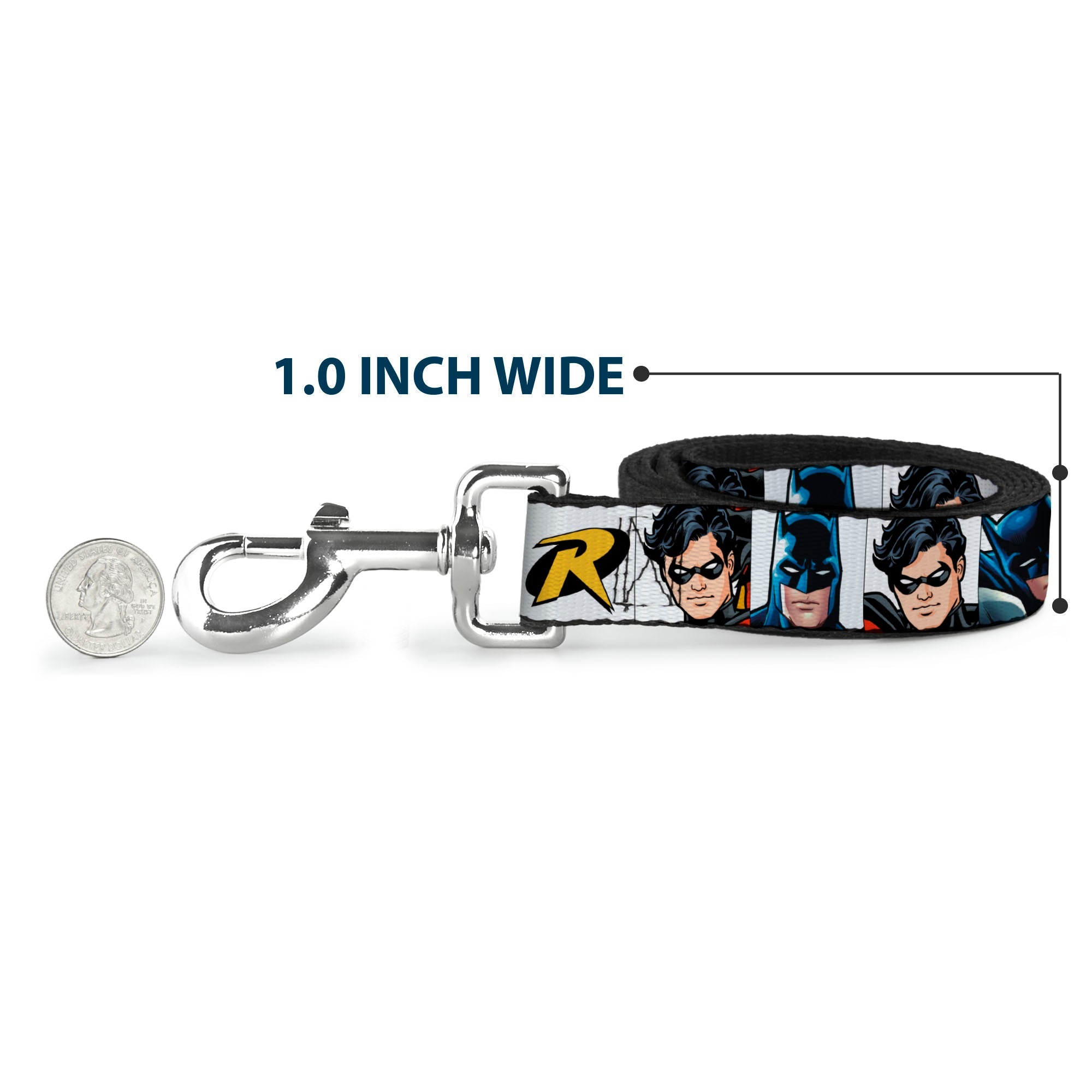 Dog Leash - Batman & Robin Blocks White 