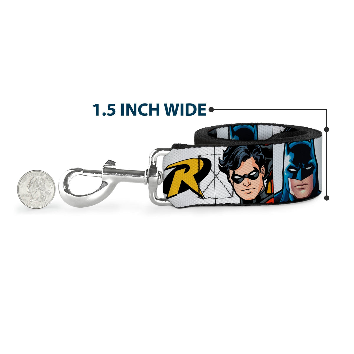Dog Leash - Batman & Robin Blocks White 