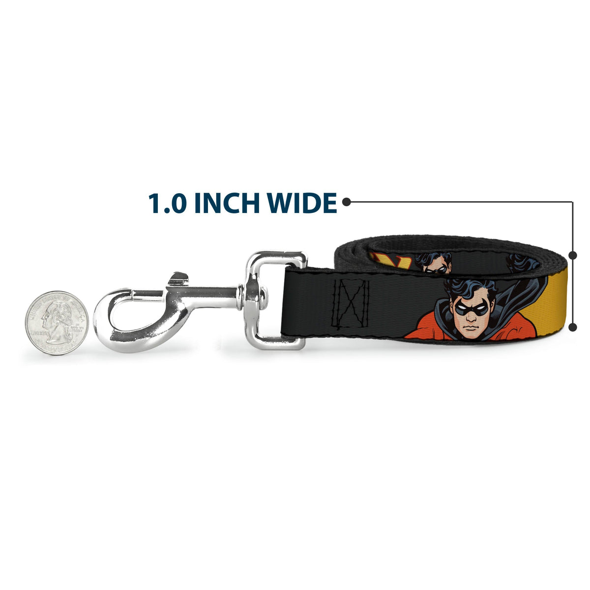 Dog Leash - ROBIN Red/Black Poses Gray 