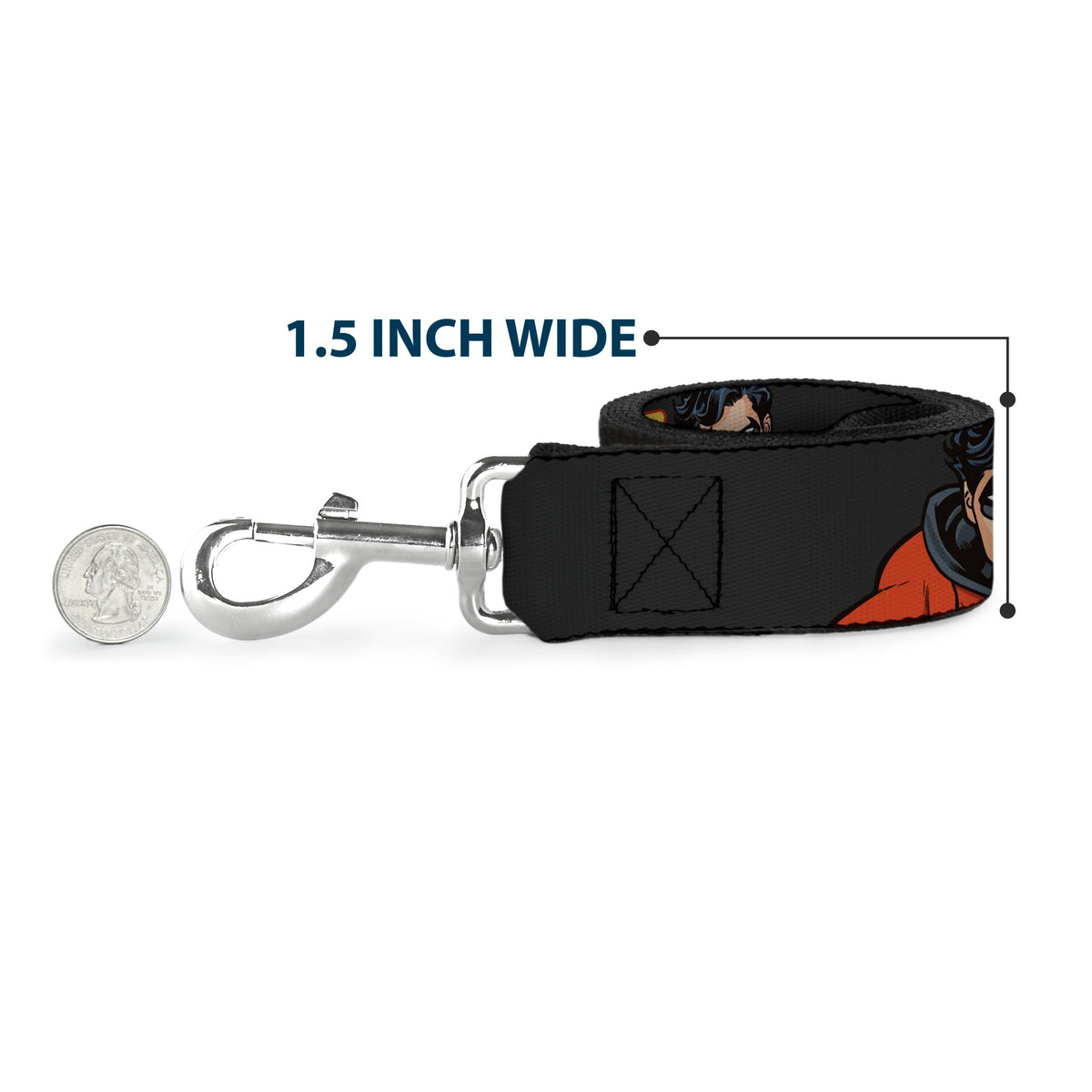 Dog Leash - ROBIN Red/Black Poses Gray 