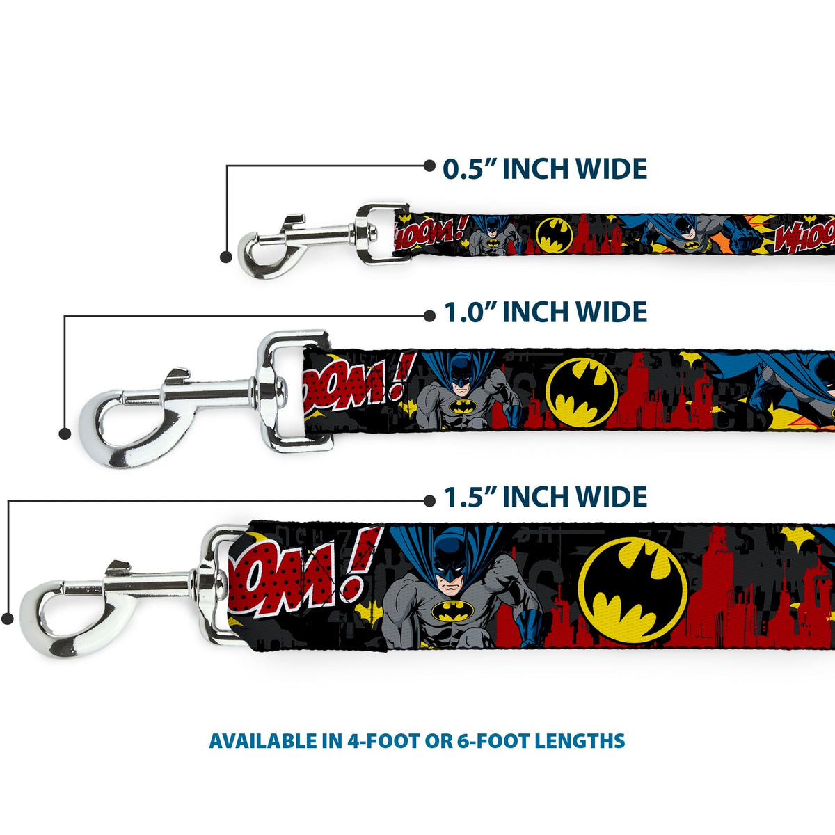 Dog Leash - Batman in Action WHOOM! Red Skyline 