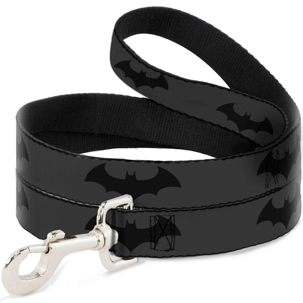Dog Leash - Retro Bat Logo Gray/Black - HT Animal Supply