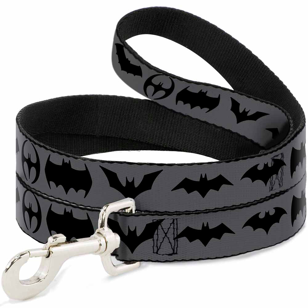 Dog Leash - Bat Logo Transitions Gray/Black 