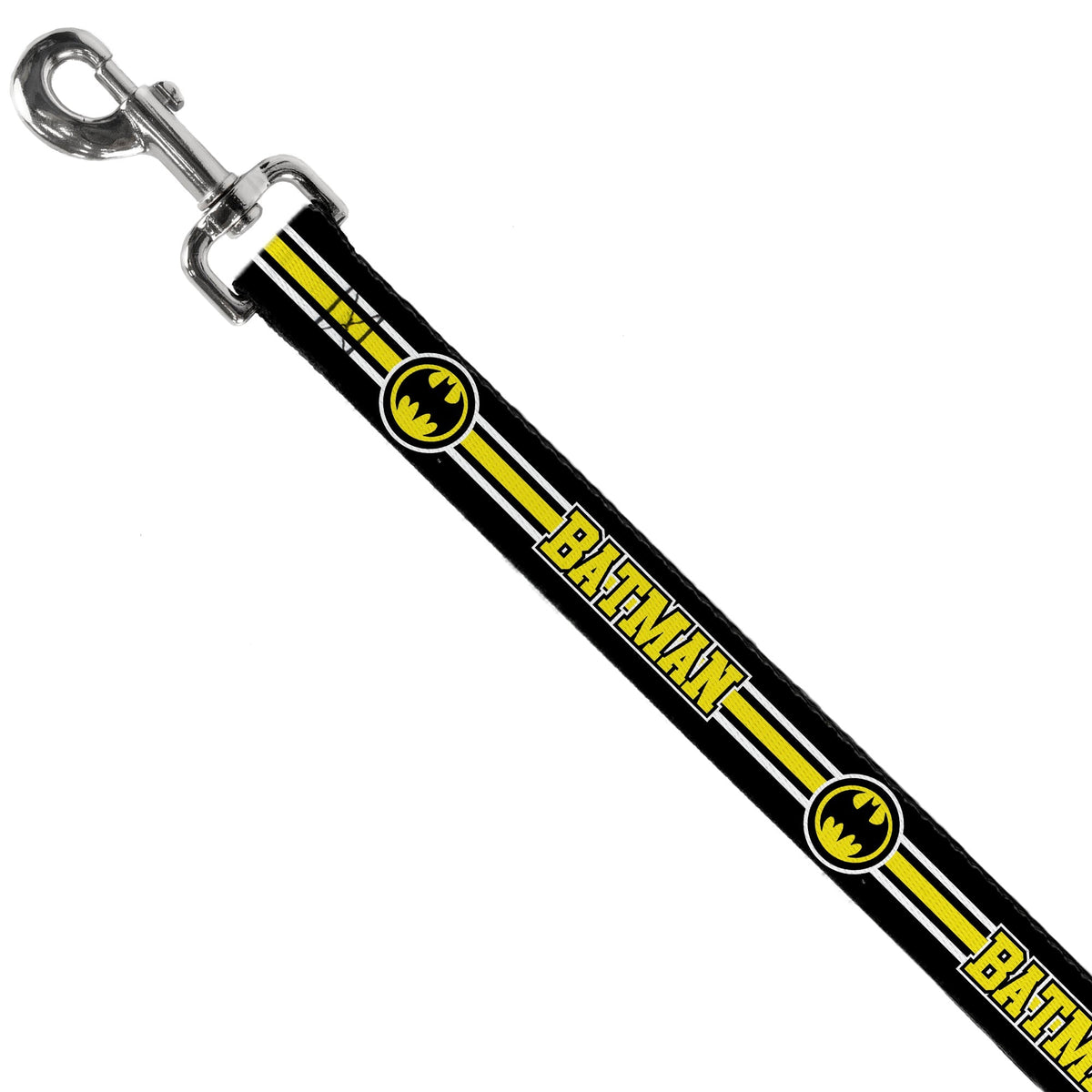 Dog Leash - BATMAN/Bat Signal Triple Stripe Black/White/Yellow 