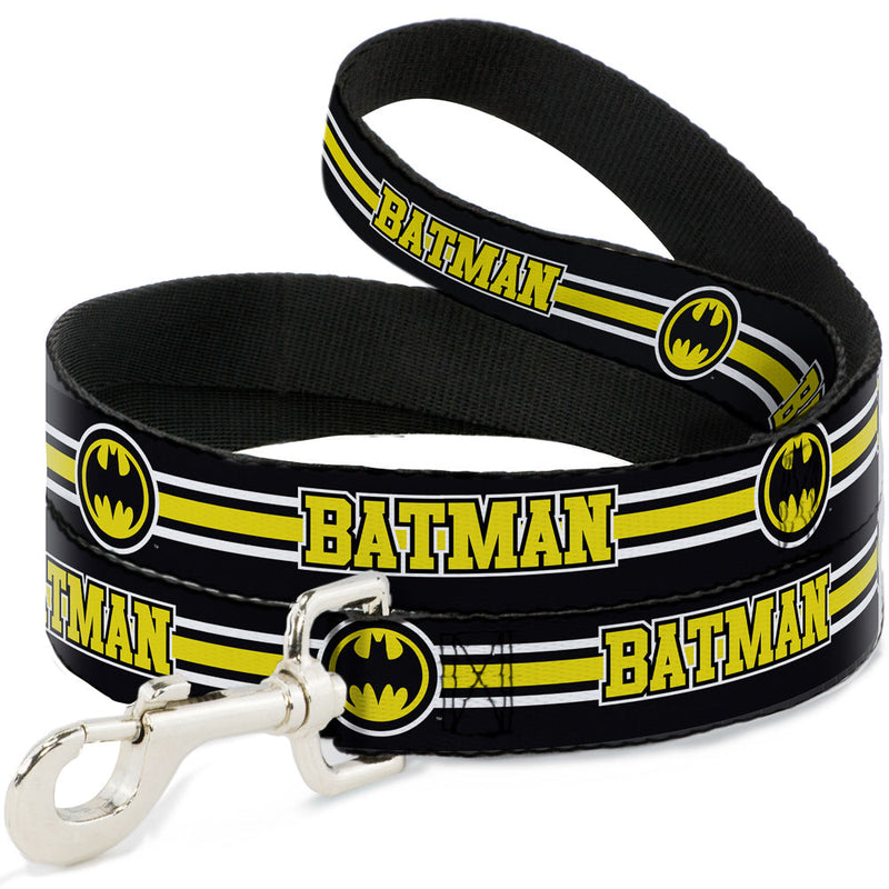 Dog Leash - BATMAN/Bat Signal Triple Stripe Black/White/Yellow 
