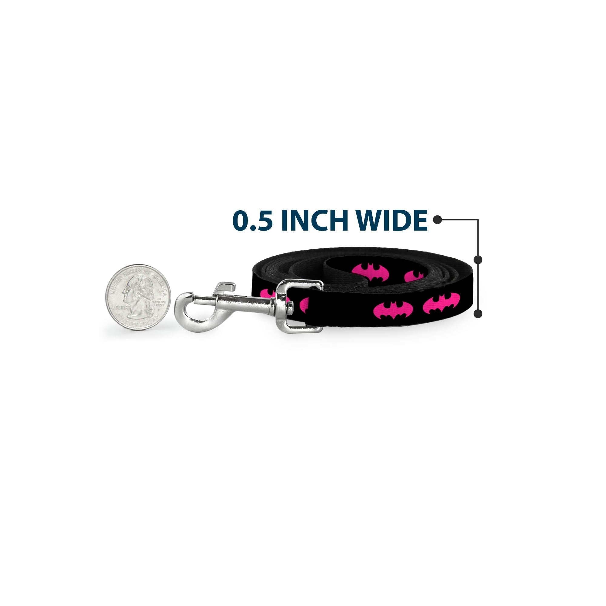 Dog Leash - Batman Signal Black/Fuchsia
