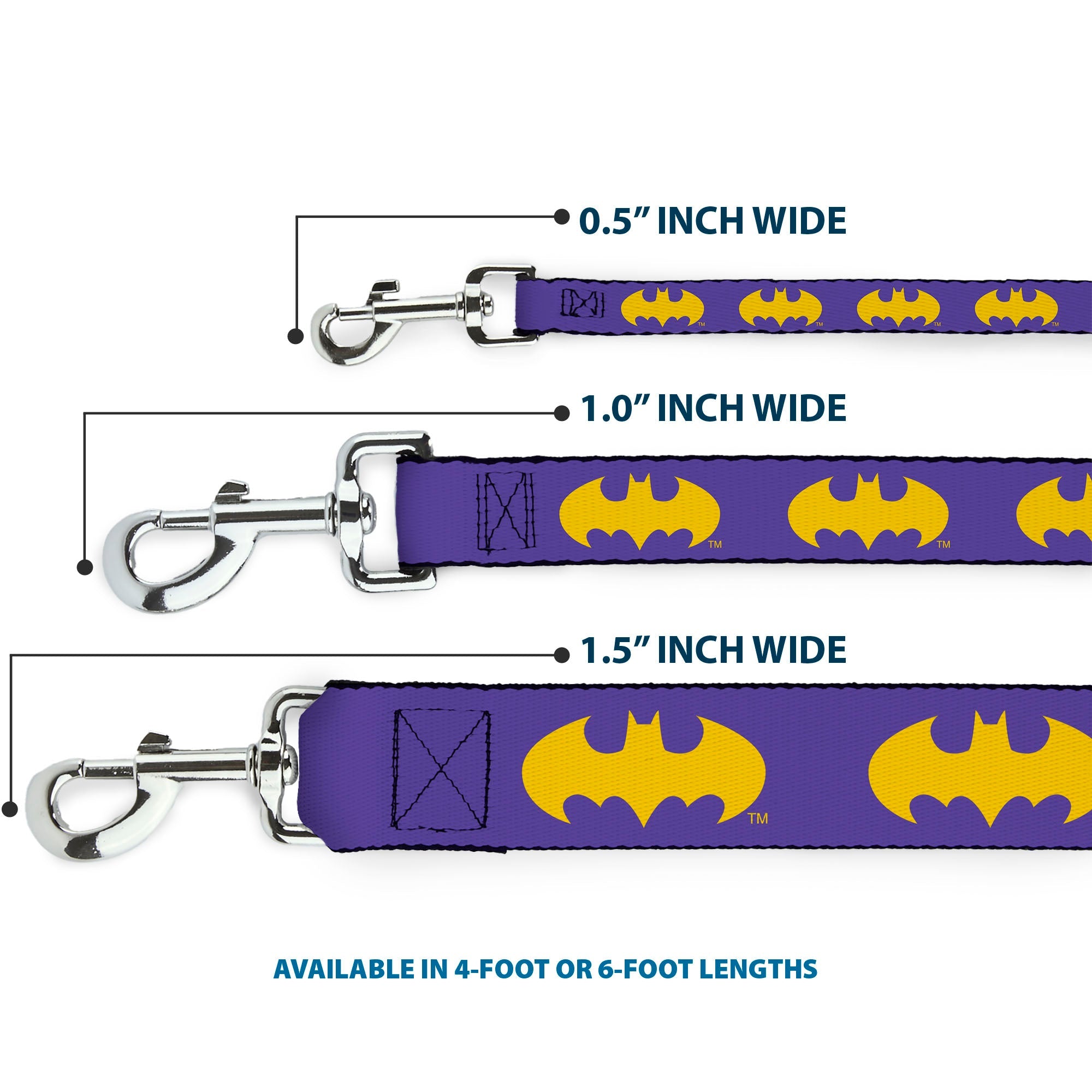 Dog Leash - Batman Signal Purple/Yellow - HT Animal Supply