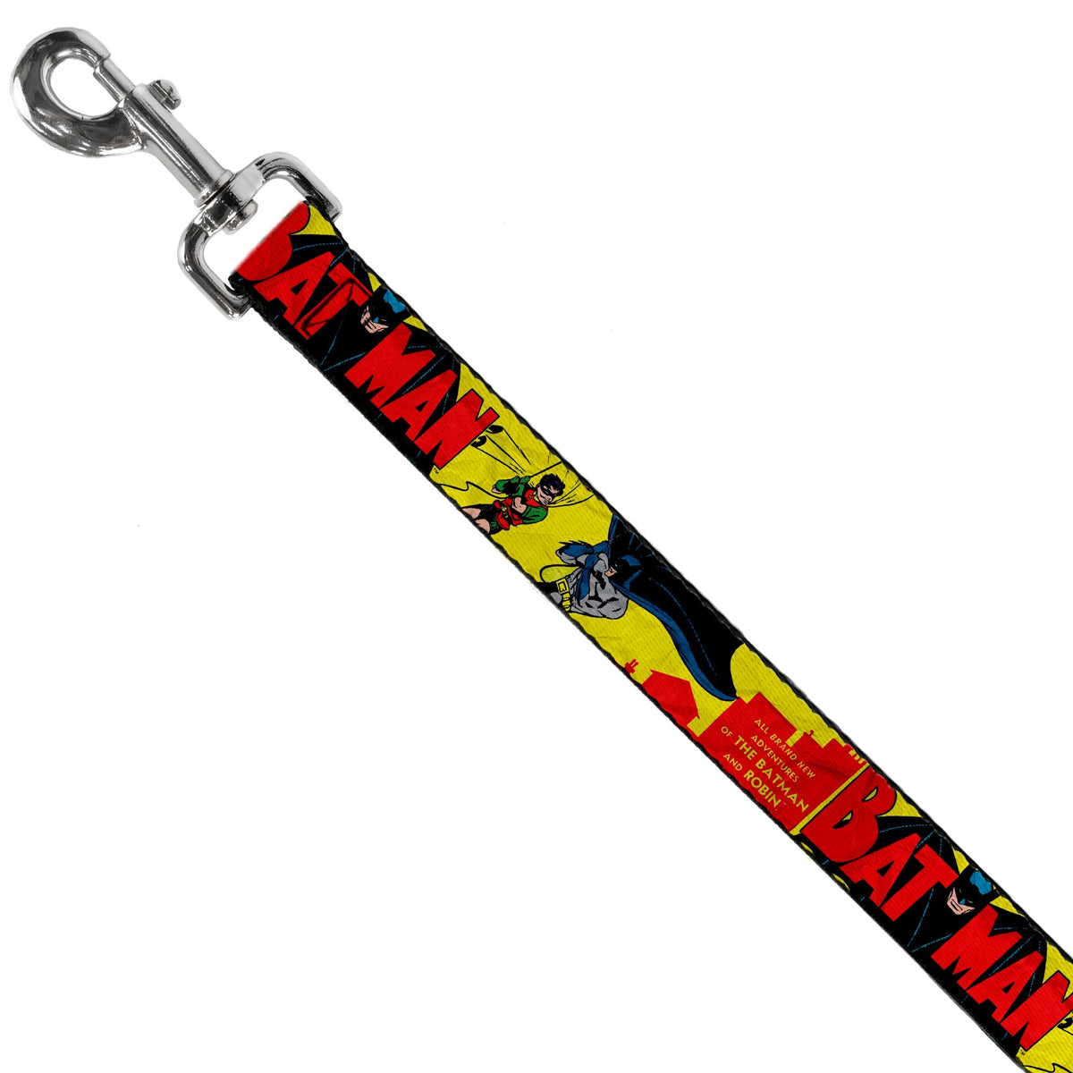 Dog Leash - Classic BATMAN Issue #1 Robin & Batman Cover Pose Yellow/Red 