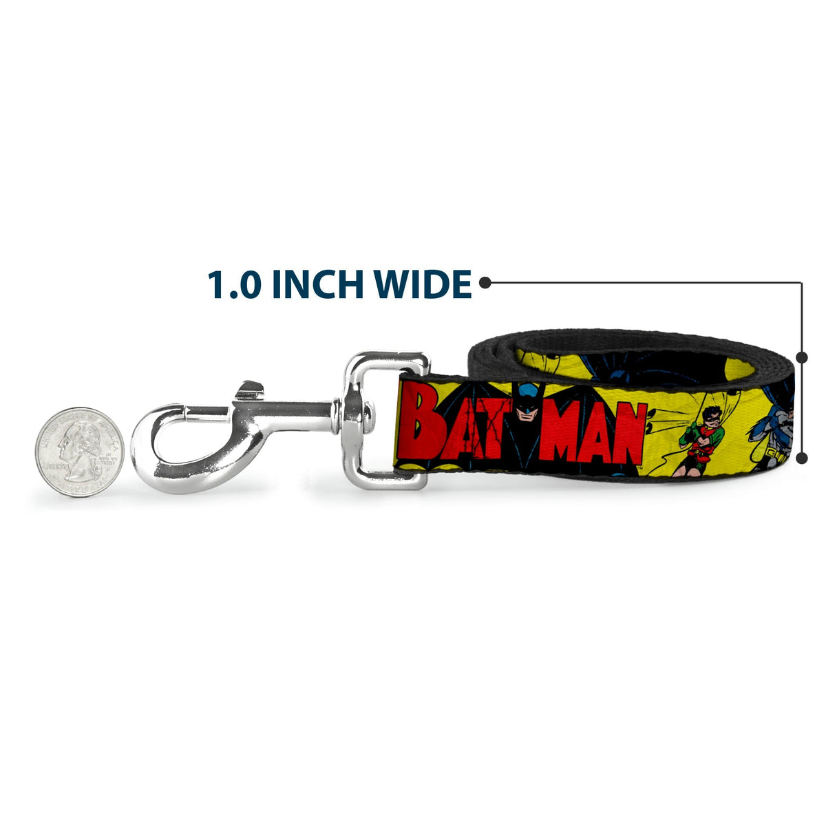 Dog Leash - Classic BATMAN Issue #1 Robin & Batman Cover Pose Yellow/Red 