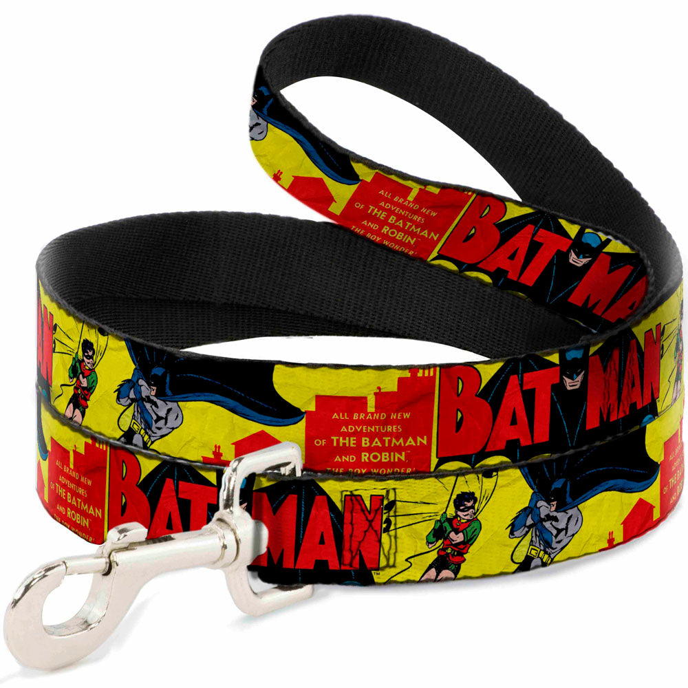 Dog Leash - Classic BATMAN Issue #1 Robin & Batman Cover Pose Yellow/Red 