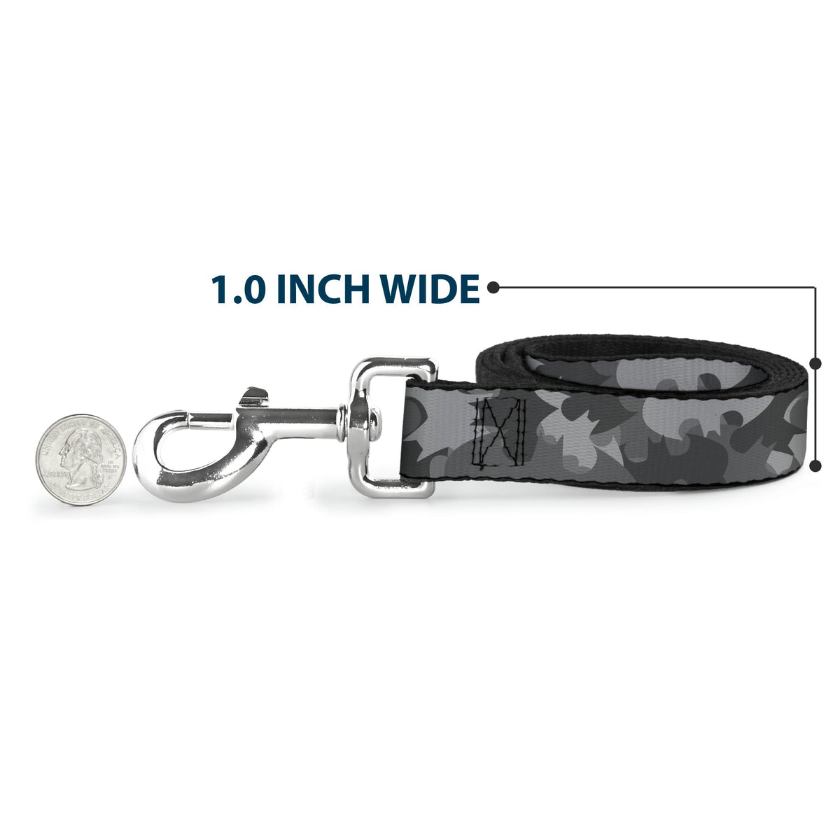 Dog Leash - Bat Signal Stacked Black/Grays 