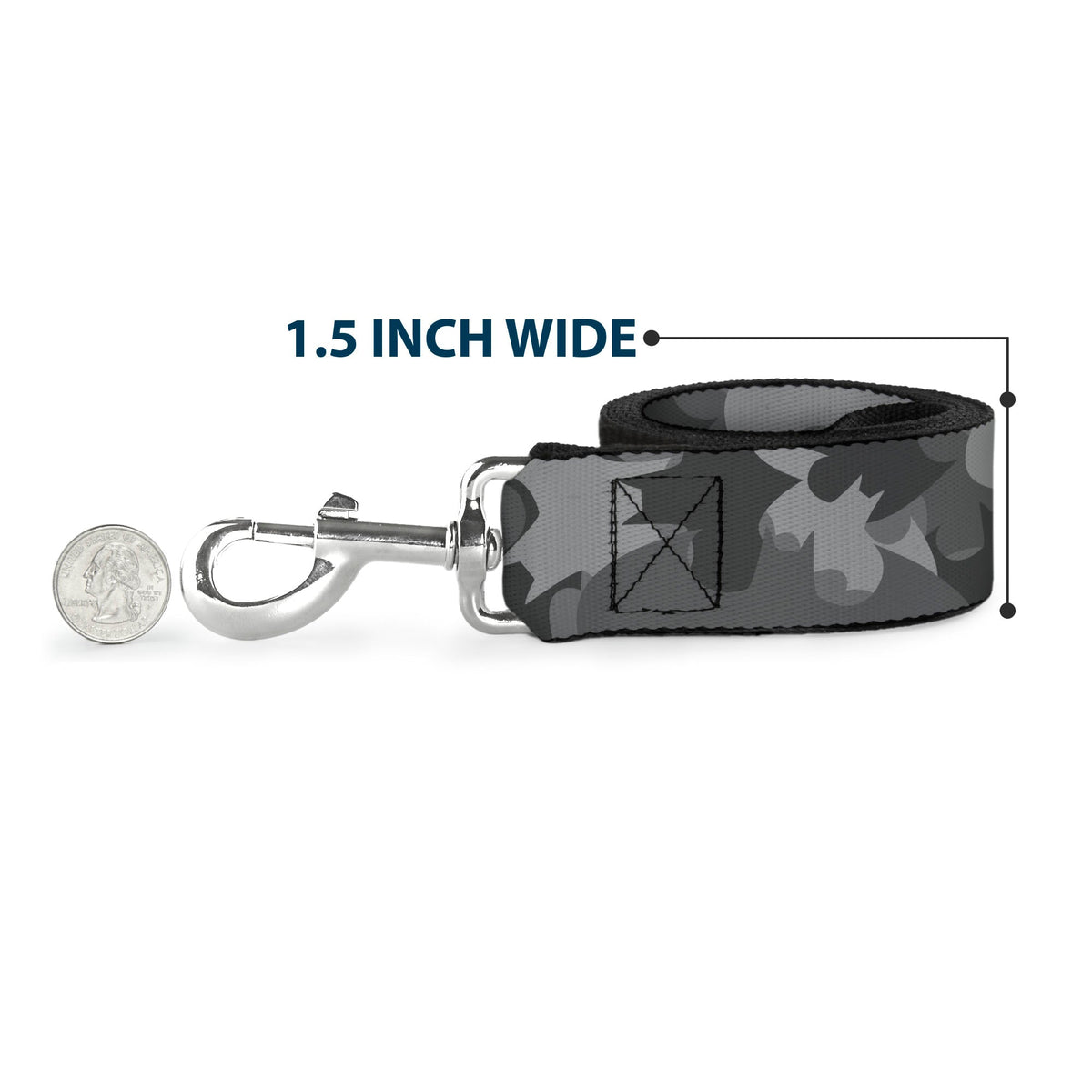 Dog Leash - Bat Signal Stacked Black/Grays 