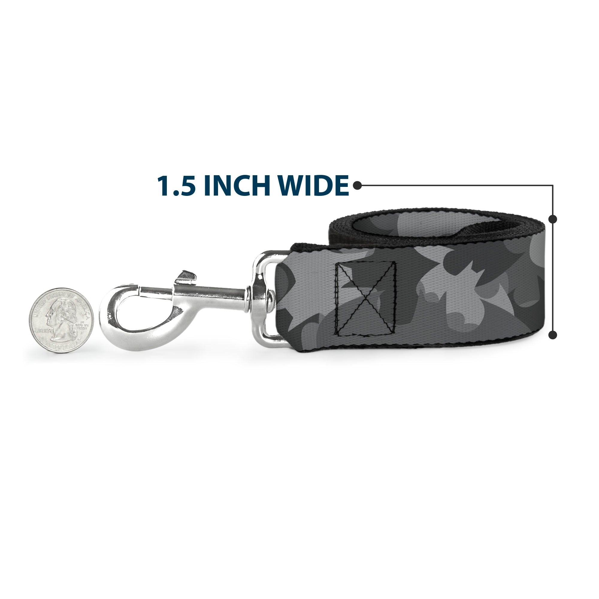 Dog Leash - Bat Signal Stacked Black/Grays 