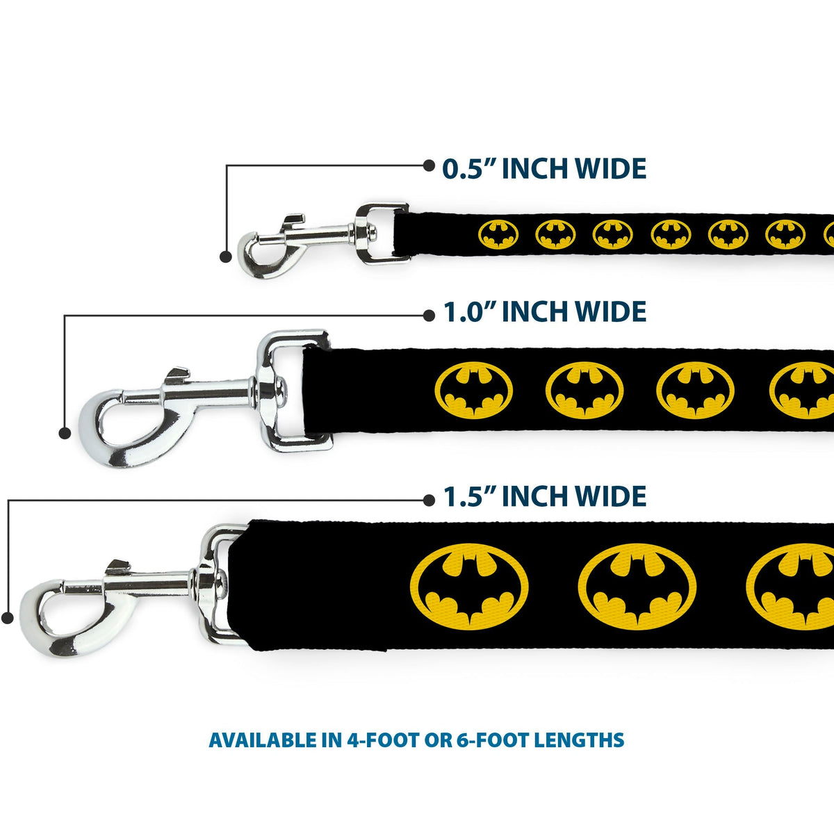 Dog Leash - Batman 1989 Logo Black/Yellow 