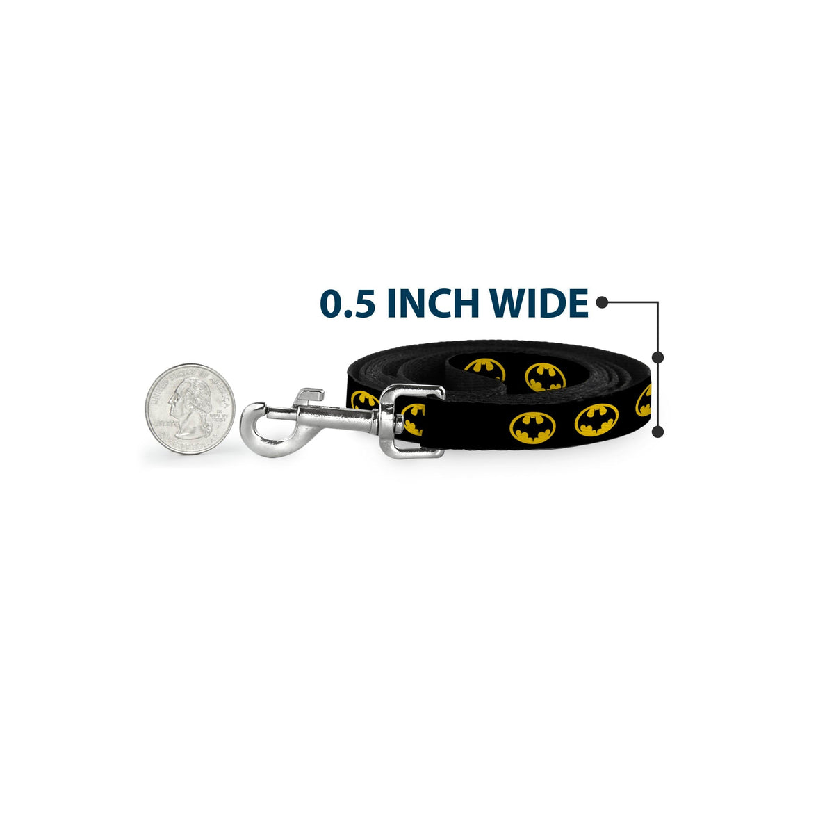 Dog Leash - Batman 1989 Logo Black/Yellow 