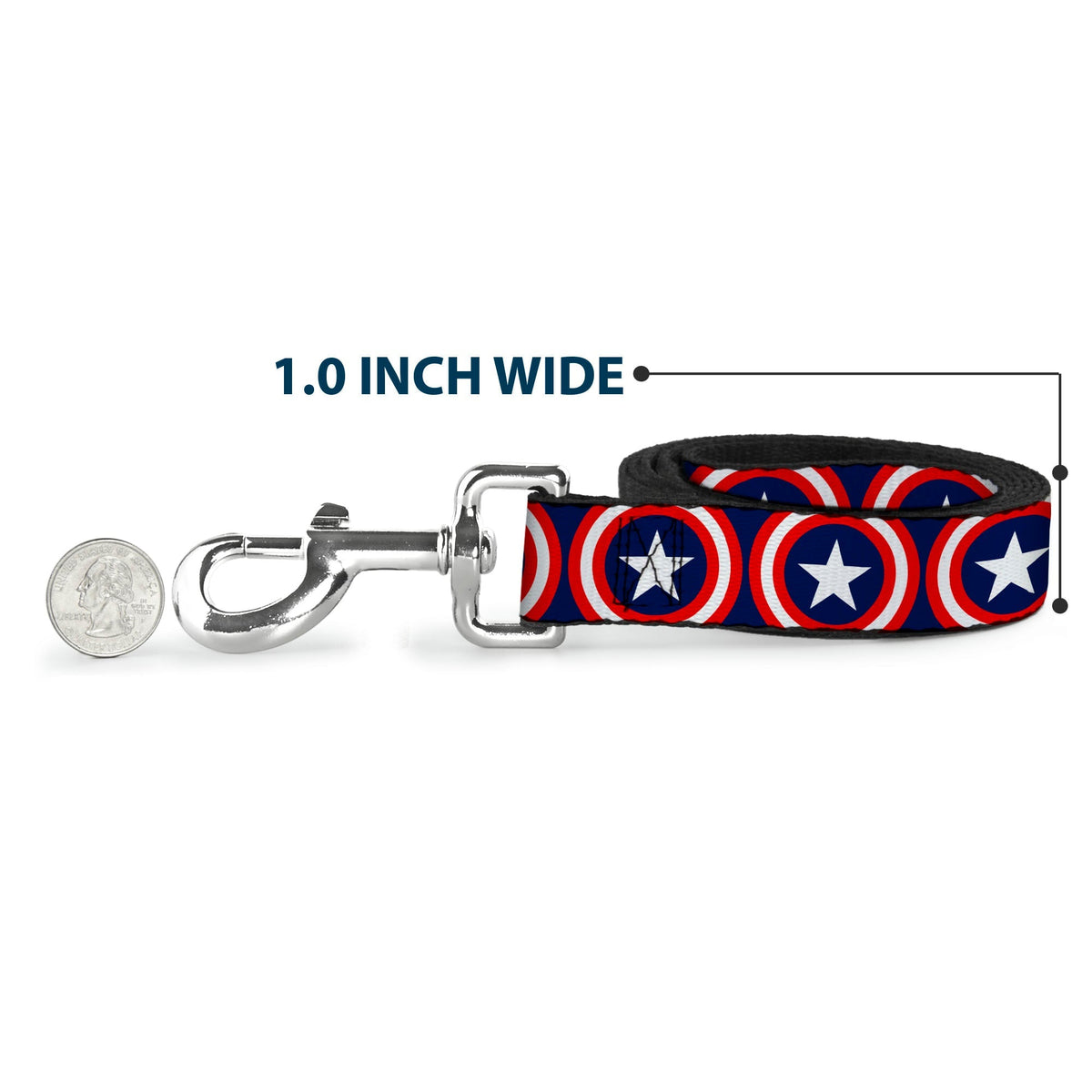 Dog Leash - Captain America Shield Repeat Navy 