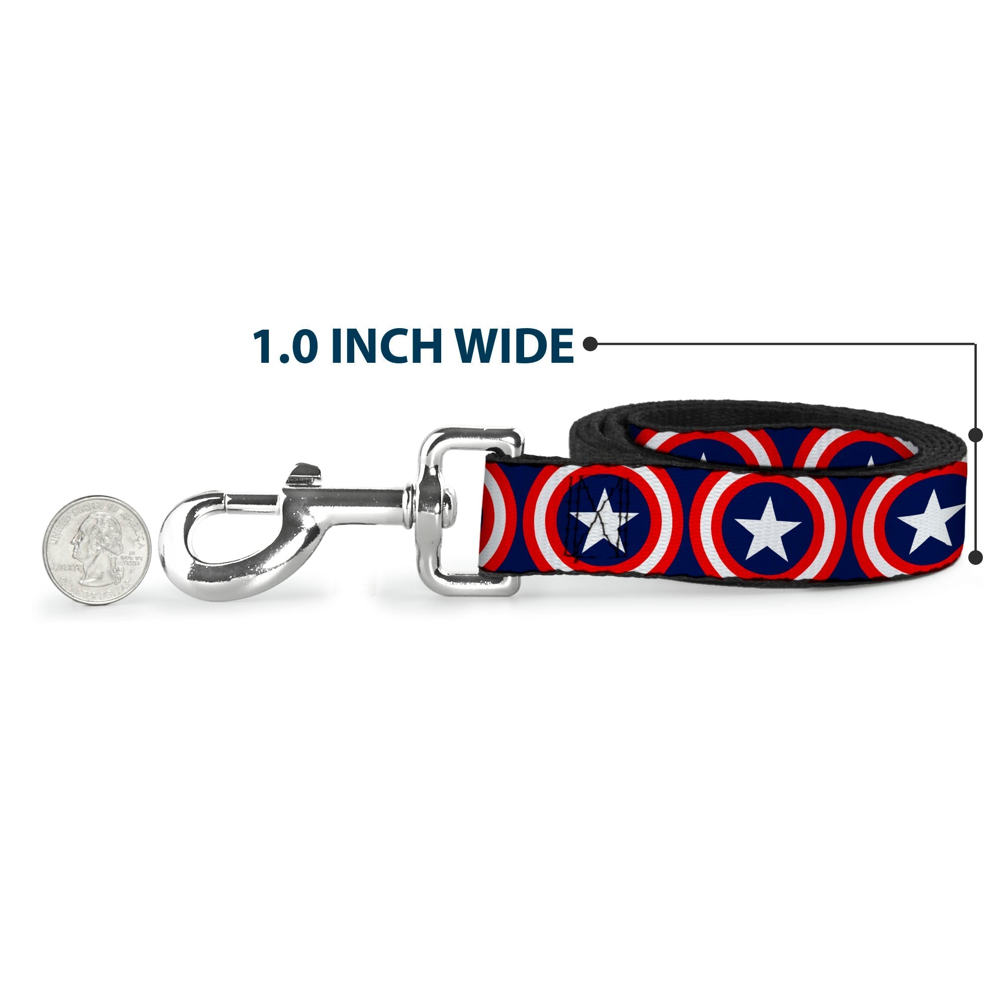 Dog Leash - Captain America Shield Repeat Navy 