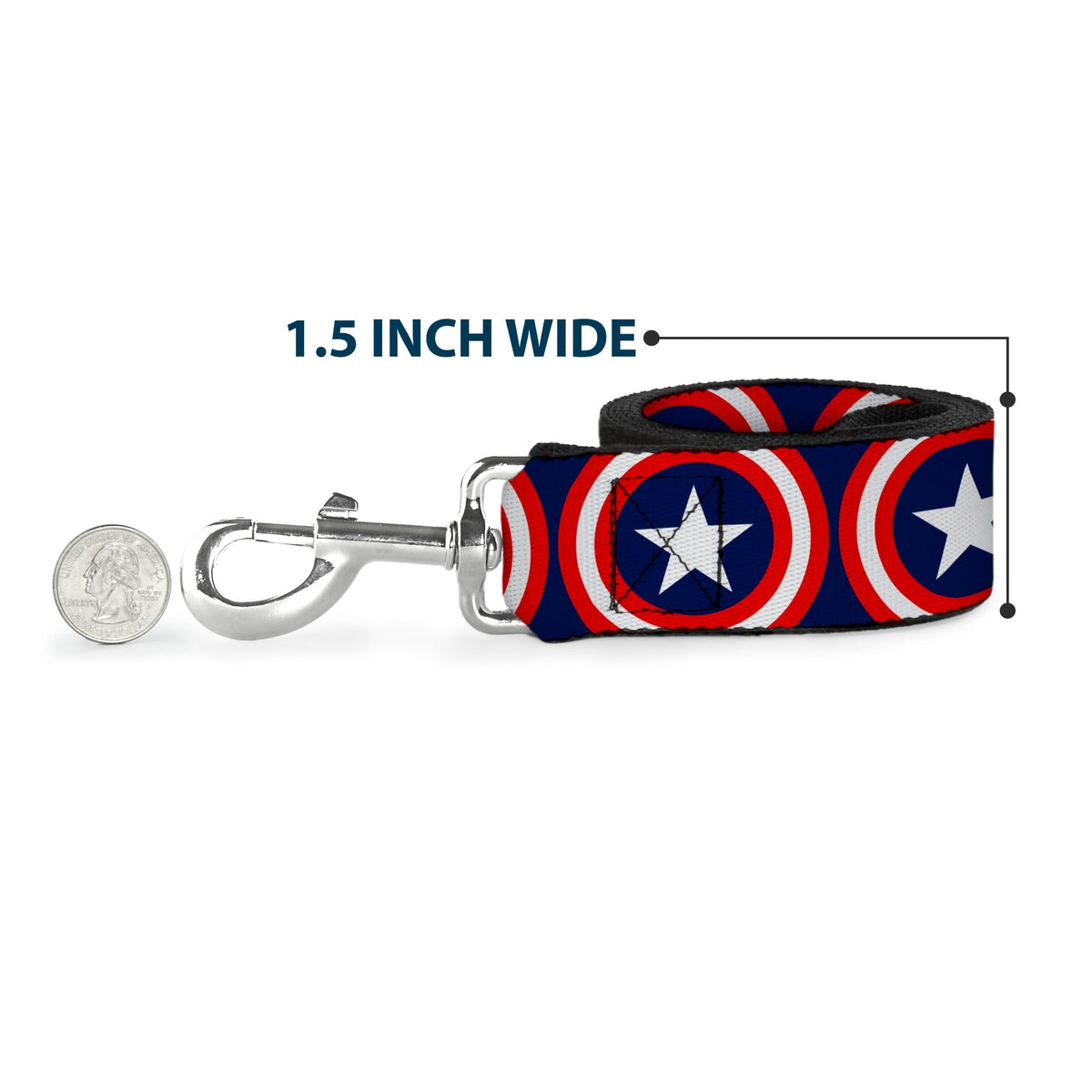 Dog Leash - Captain America Shield Repeat Navy 