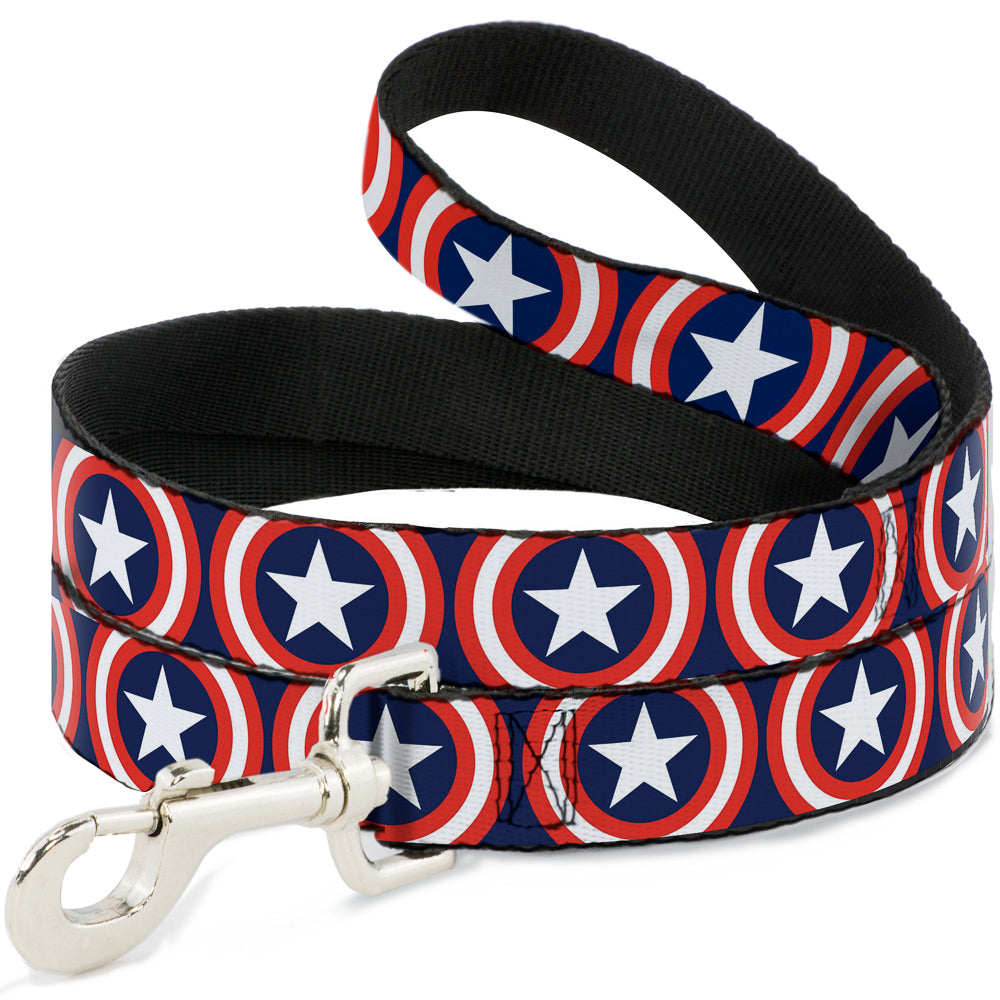 Dog Leash - Captain America Shield Repeat Navy 