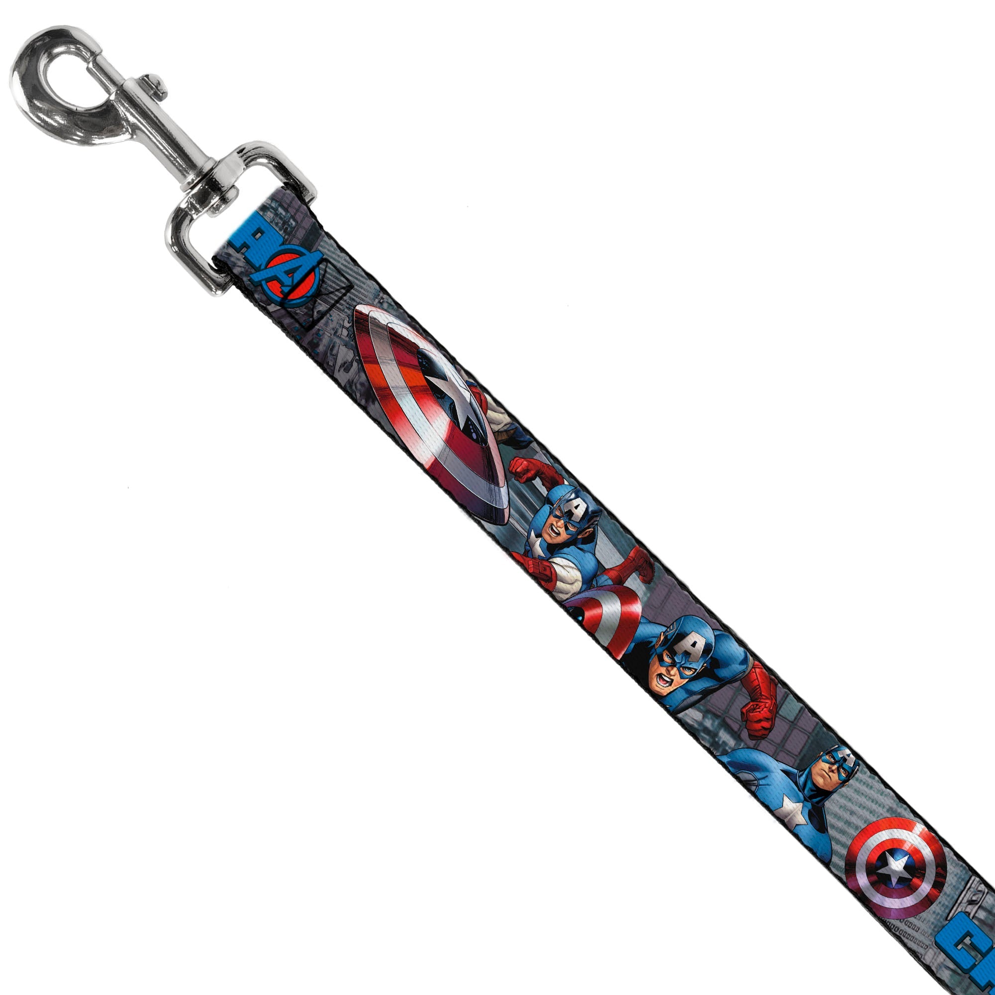 Dog Leash - CAPTAIN AMERICA w/Avengers Logo Cityscape